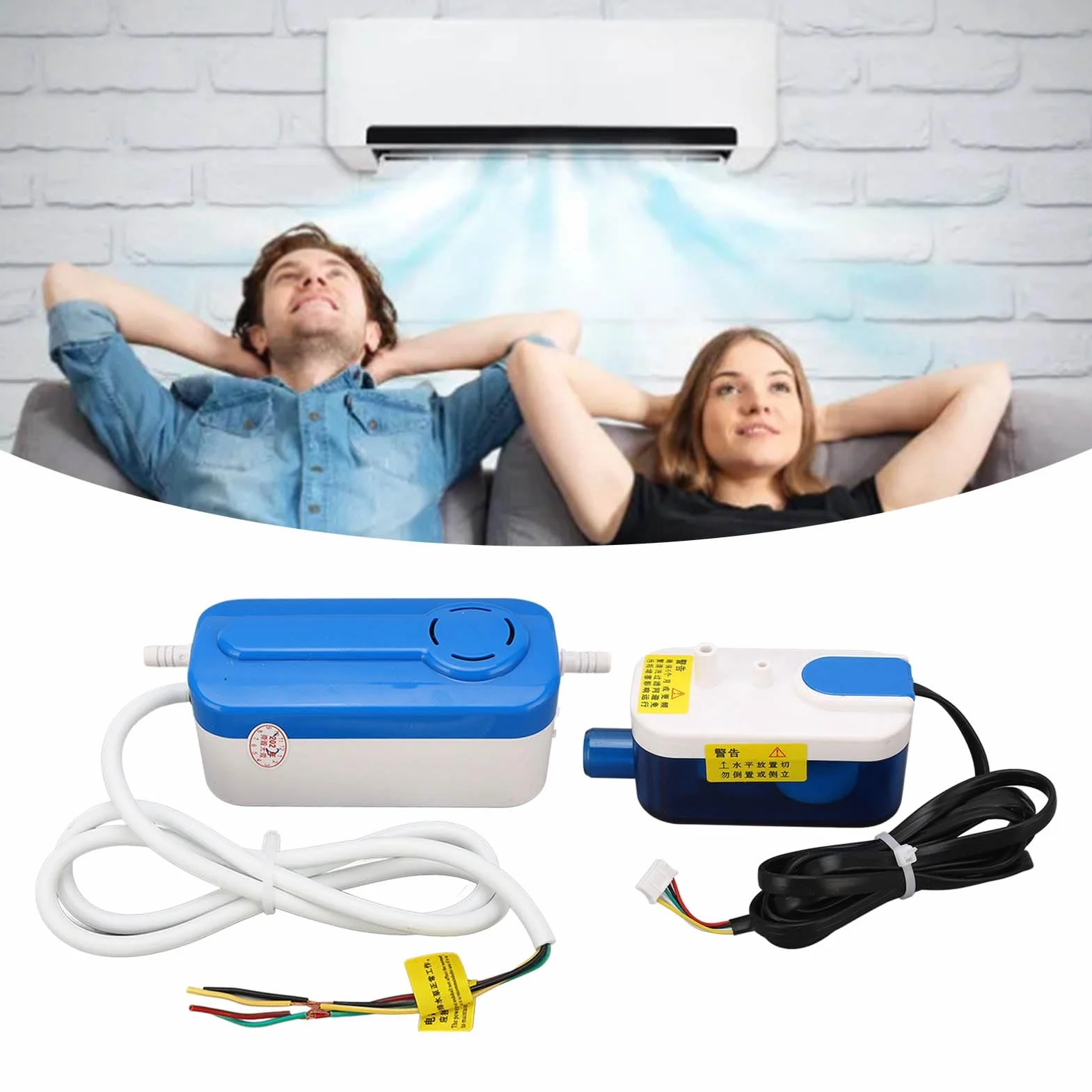 Pompa di Condensa Mini Split Ultra Silenziosa, Drenaggio Automatico, Portata 24 L/h, Prevalenza di 33 Piedi, Pompa di Condensa HVAC, Scarico Mini Split Portatile Automatico per