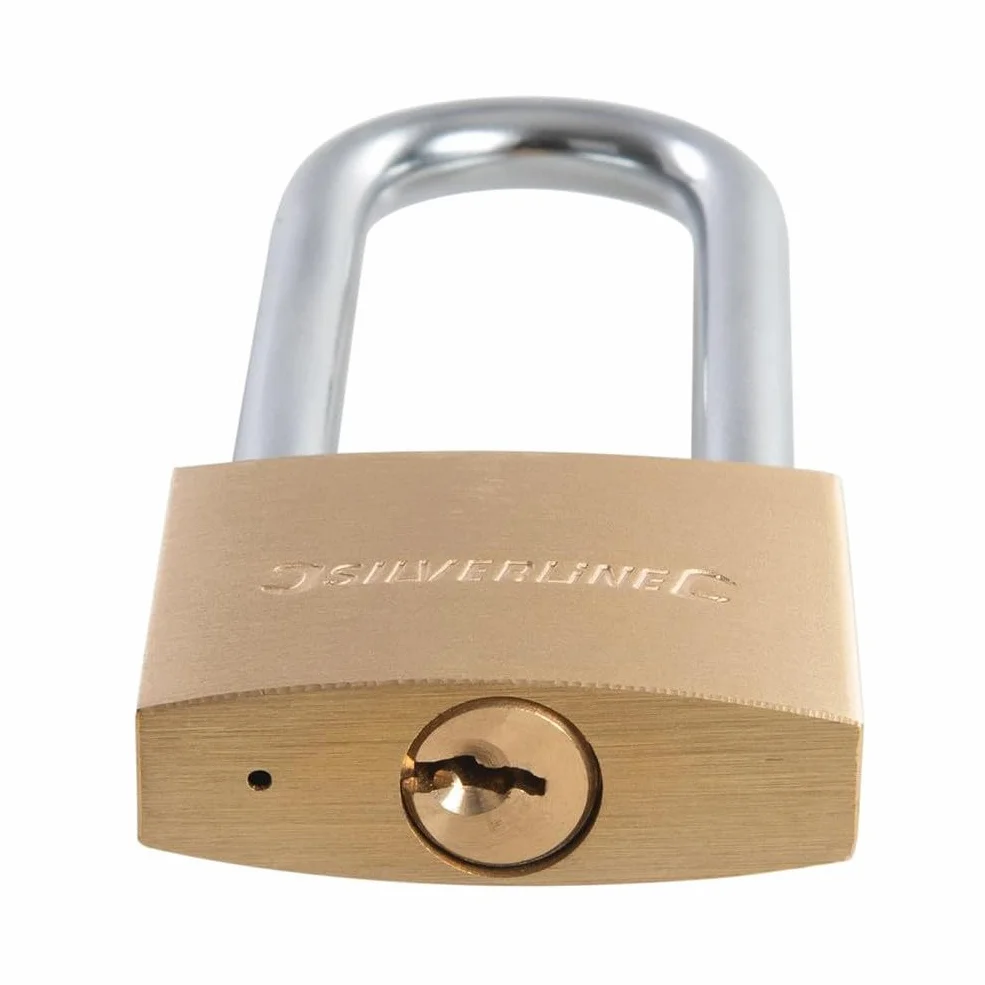 Silverline MSS04L - Lucchetto in ottone ad arco lungo, 50 mm