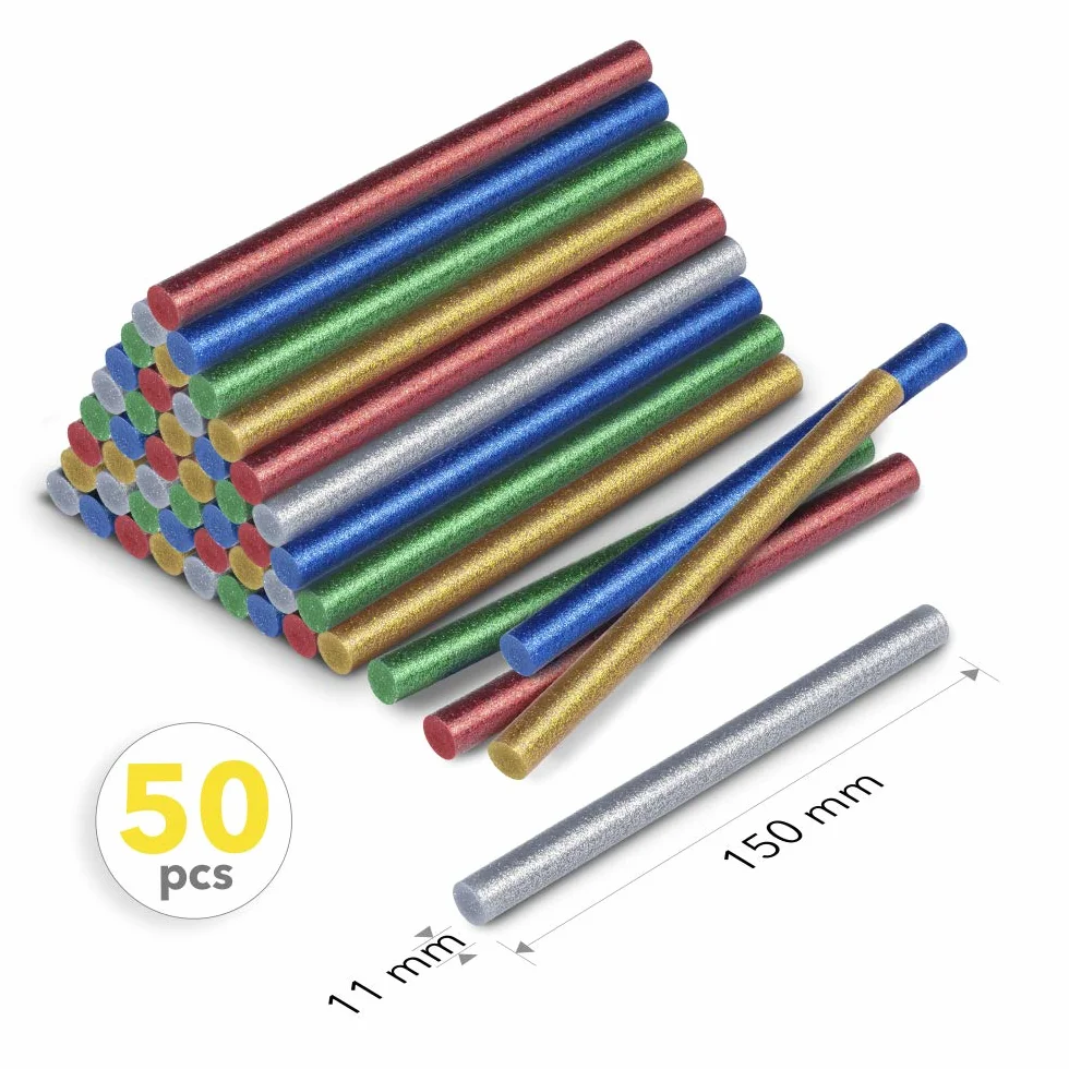 Stick di colla a caldo glitter 50 pezzi Ø 11 mm