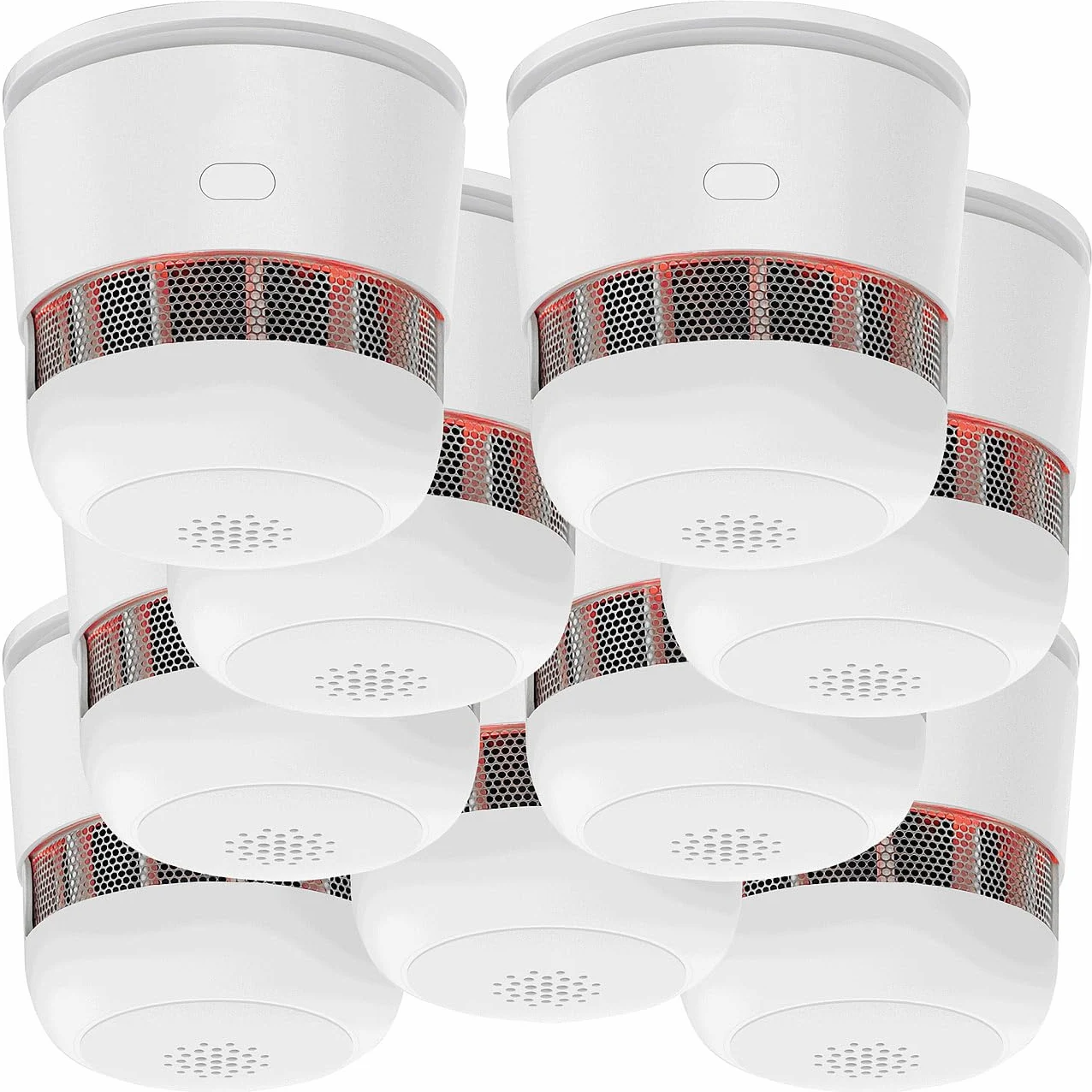 VisorTech rilevatore fumo 10 anni: 9-set Mini Rilevatore di Fumo Compatto, 10 anni di batteria, 85 dB (fumi vds batterie)
