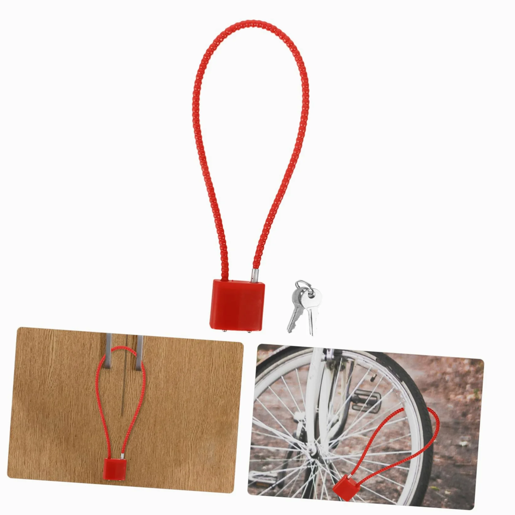 UKCOCO 4pezzi Serratura Cavo Acciaio Con Chiave Per Biciclette Armadi e Cancelli Cavo Flessibile Di Sicurezza Per Bici e Uso Domestico