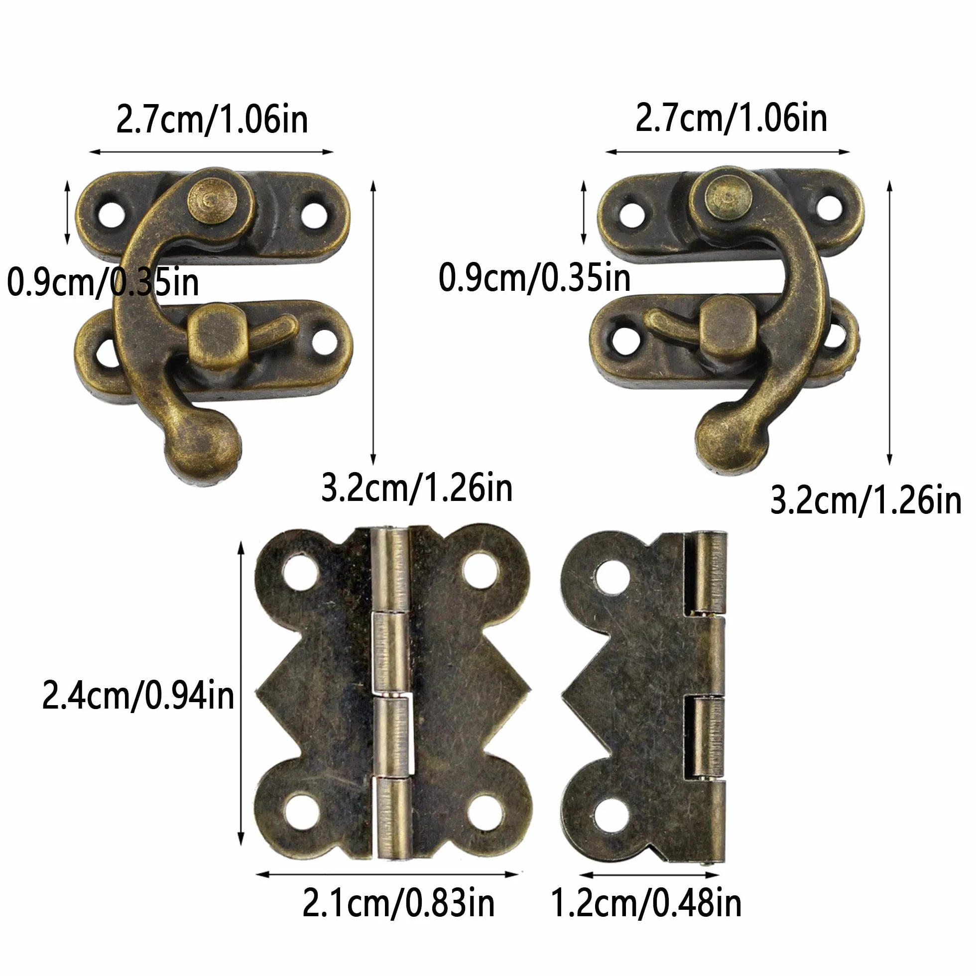 Gancio A Scatto Hasp Antico Legno, Serratura Vintage Sinistra/Destra, Cerniere A Farfalla Antiche 90 Pcs Per Scatole Di Legno