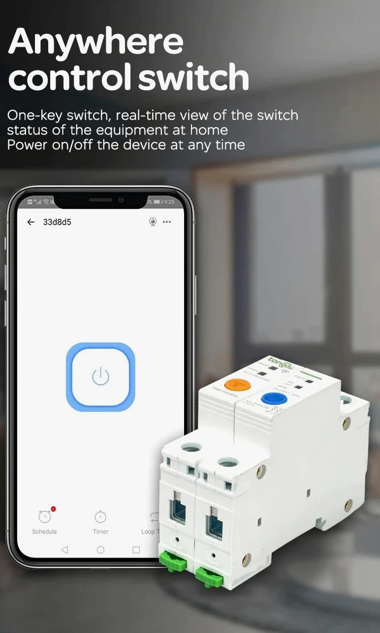 Interruttore Magnetotermico Differenziale Interruttore intelligente for interruttore automatico su guida DIN 2P 63A da Smart Home con protezione dalle perdite(16A)