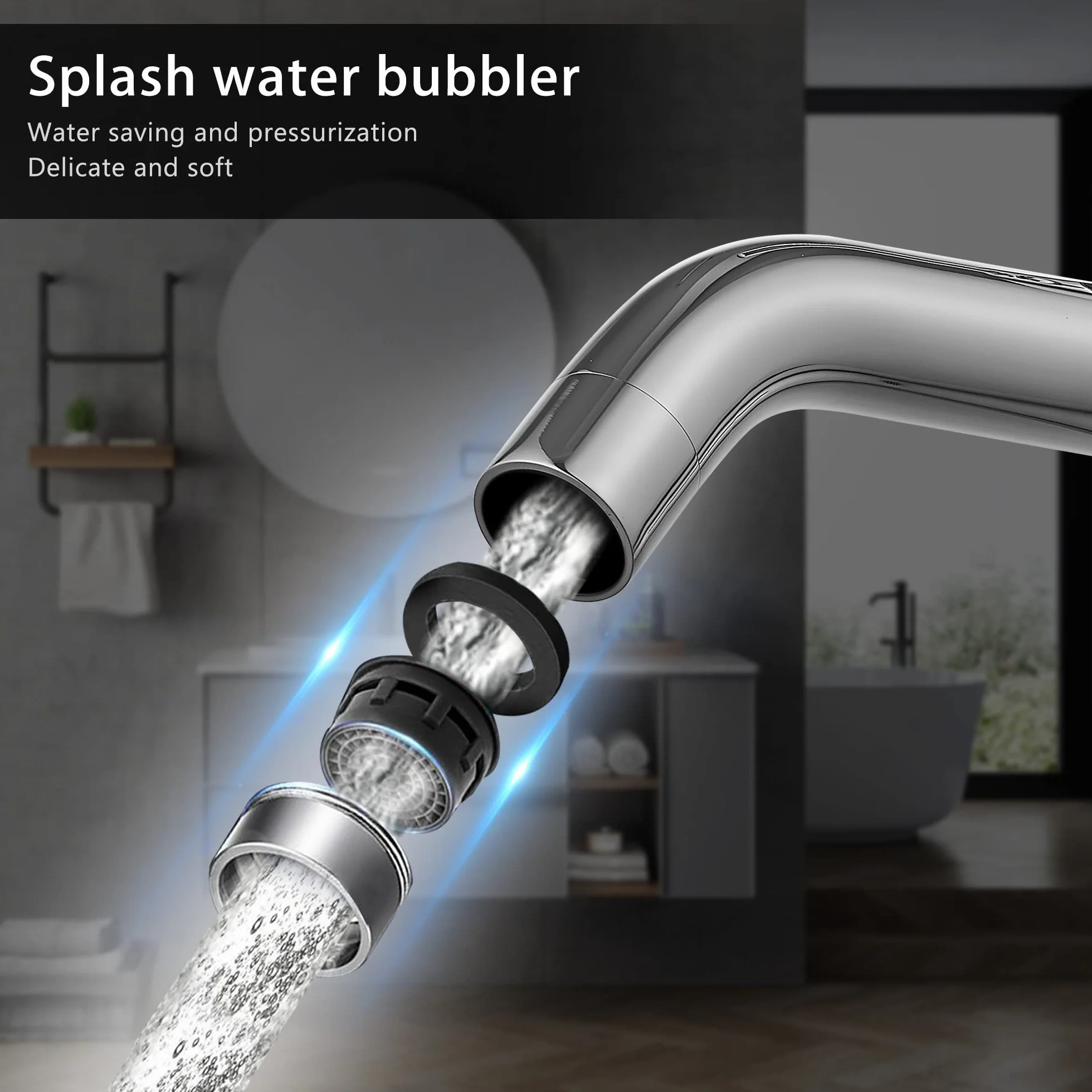 Rubinetto con Sensore Infrarossi Automatico per Lavabo Bagno Acciaio Inossidabile Cromo Argento