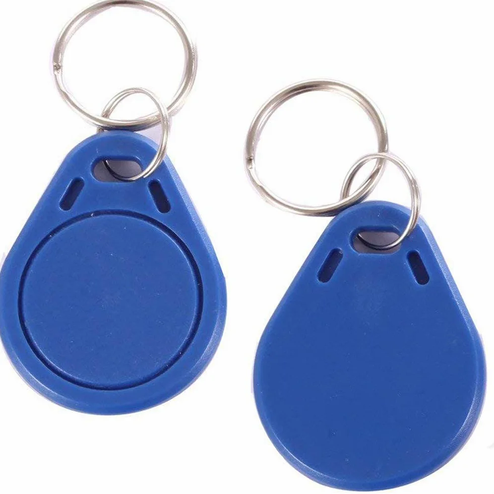 UHPPOTE Portachiavi RFID 13,56 MHz Tessera IC a Prossimità Colore Blu | Sola Lettura, per Controllo Accessi e Rilevazione Presenze (Confezione da 100)