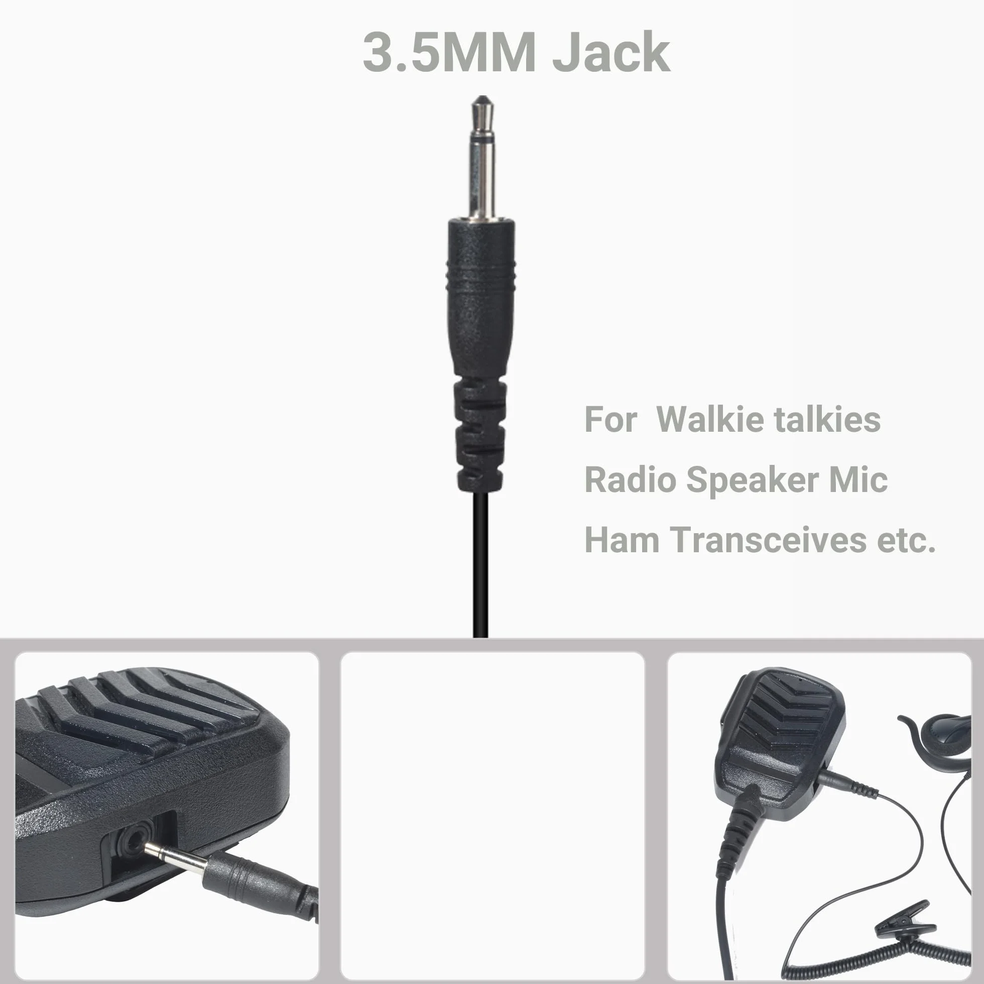 UAYESOK Auricolare radio leggero a 1 pin da 3,5 mm, solo per ascolto, design on-ear, cuffia tattica per forze dell'ordine per walkie-talkie Kenwood Motorola con microfono altoparlante