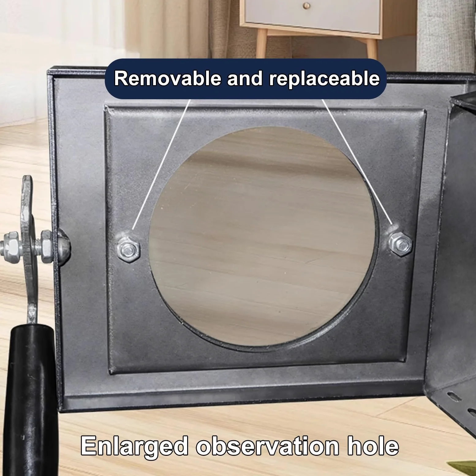 Cucina a Legna da Esterno Materiale in Lamiera D'acciaio con Cassetto di Raccolta Cenere Stufe a Legna da Interno in Offerta Finestra di Osservazione Cortili e Soggiorni(B)