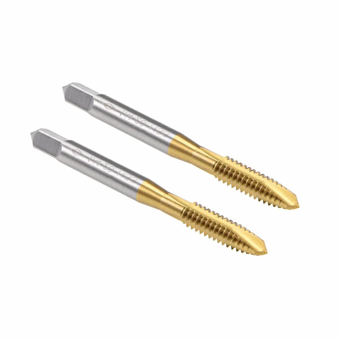 PATIKIL 1/4-20 UNC Spirale Punto Filettatura Maschiatura, 2pz Macchina Vite Maschiatura Titanio Rivestito HSS 6542 H2 3 Scanalatura