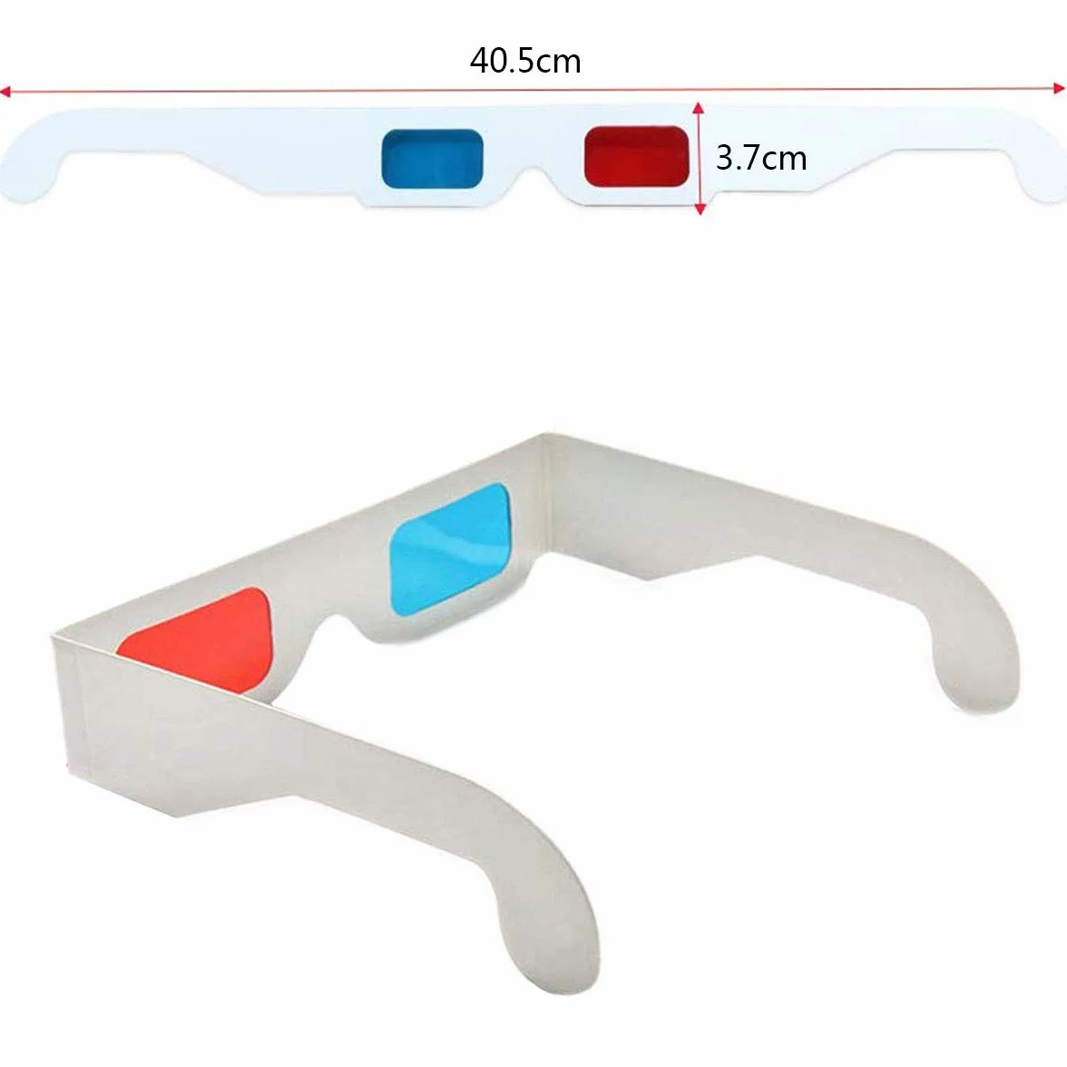 Occhiali 3D 10 paia di occhiali stereo di carta rosso e blu per viaggi e film decorazione