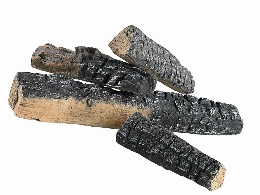 Ceramiczny zestaw 4 sztuk dekoracyjnego drewna do kominka bioetanol lub gaz, żaroodporna ceramika