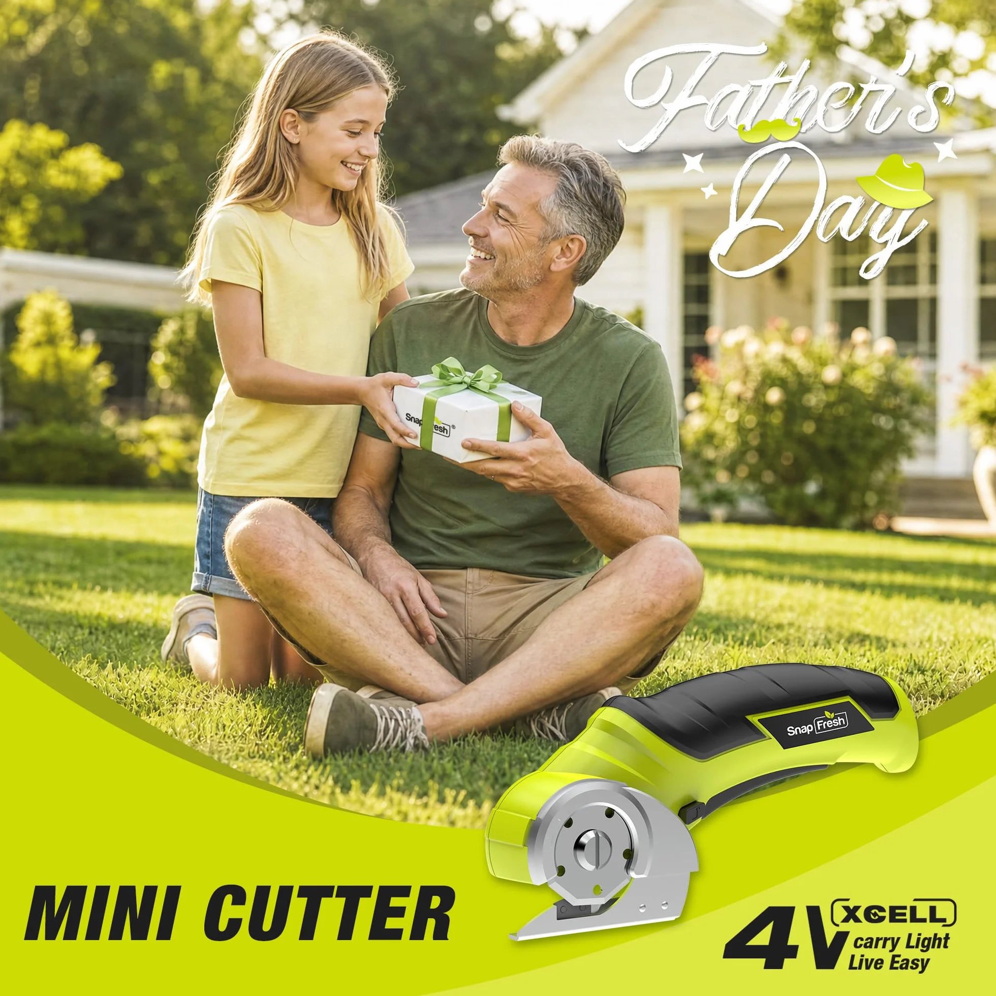 SnapFresh Taglierina Elettrica Forbici Elettriche 4V a Batteria Rotativa per Cartone Carta