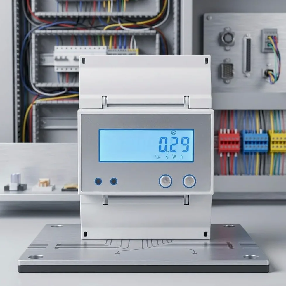 LCD Digitale Monofase Misuratore di Energia DC Amperometro RS485 Monitor di Potenza Bidirezionale 20A per Din Rail