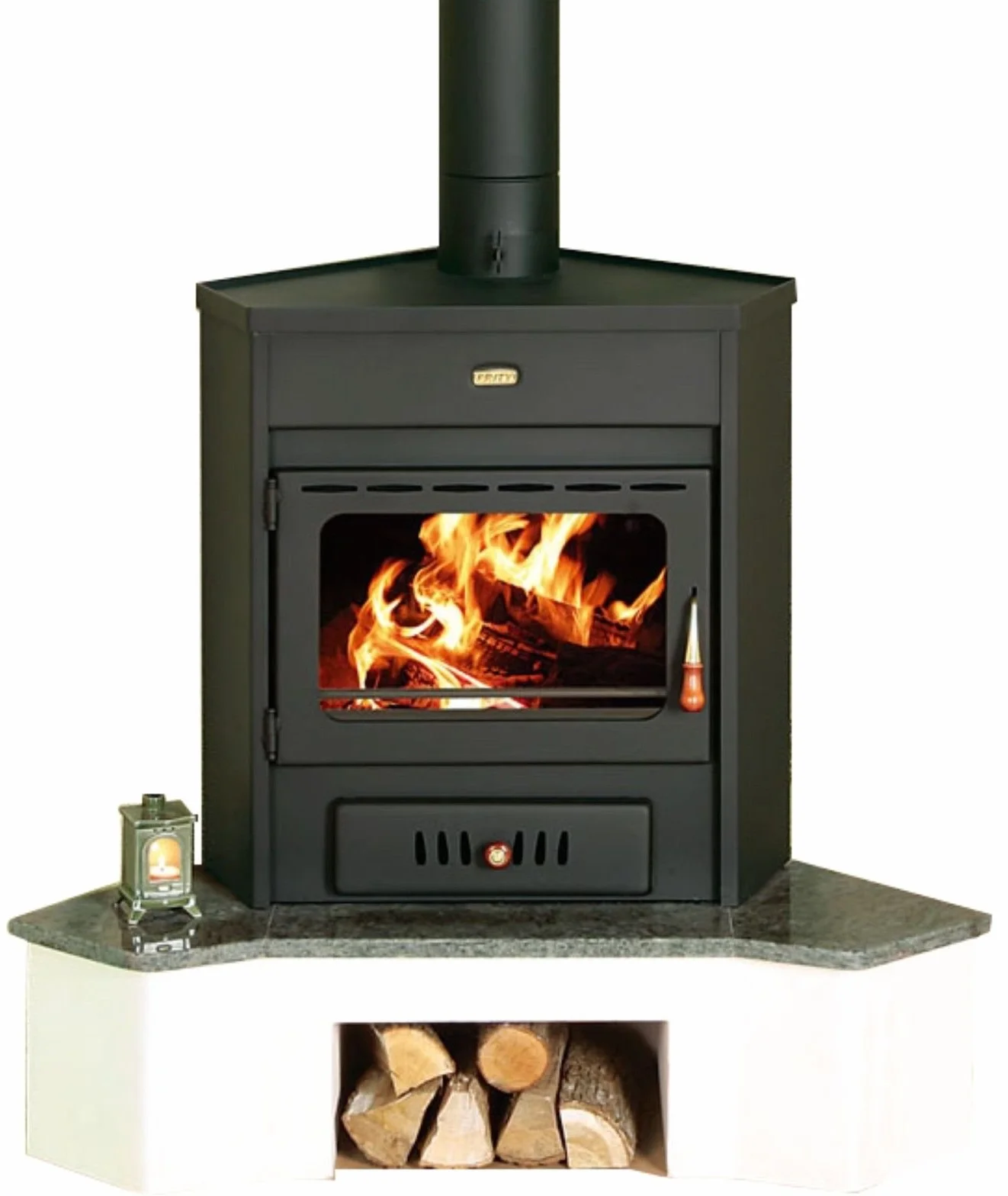 Prity AMB Bruciatore a legna 12kw combustibile solido per stufa ad angolo