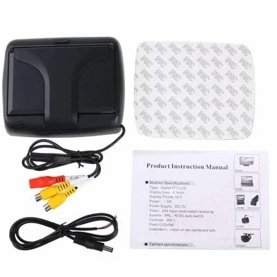 Monitor A Scomparsa Da 4.3 Pollici LCD Retrovisore Auto, 2 Canali Di Ingresso Av