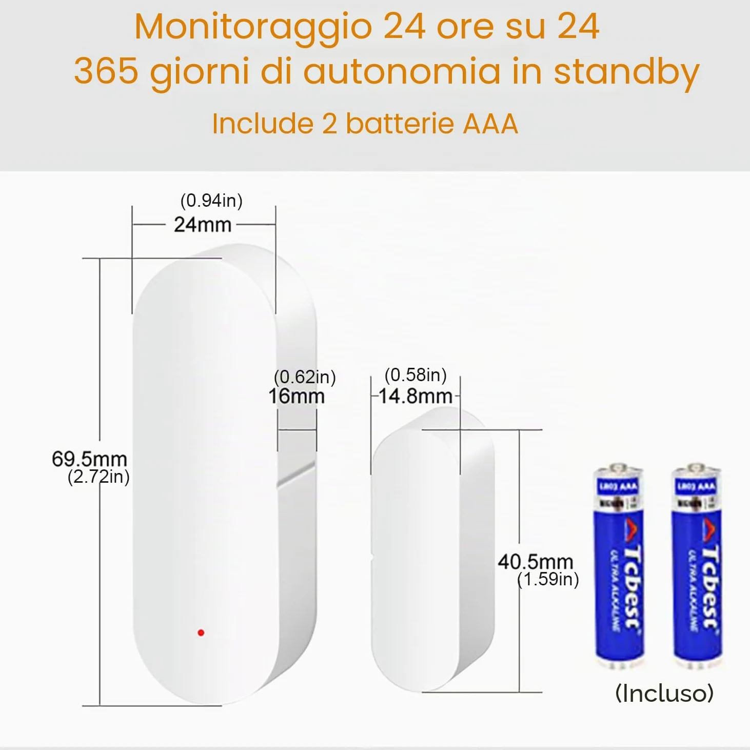Sensore WiFi per porte e finestre: rilevatori intelligenti, notifiche app, sicurezza domestica compatibile con Alexa e Google