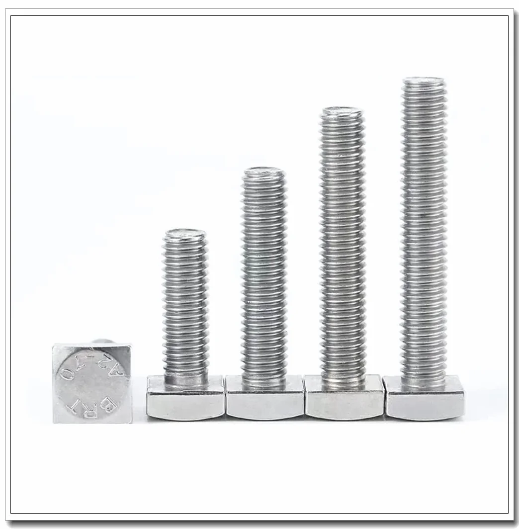 Bullone Testa Quadrata M8x60mm Acciaio Inossidabile 304 4 Pezzi