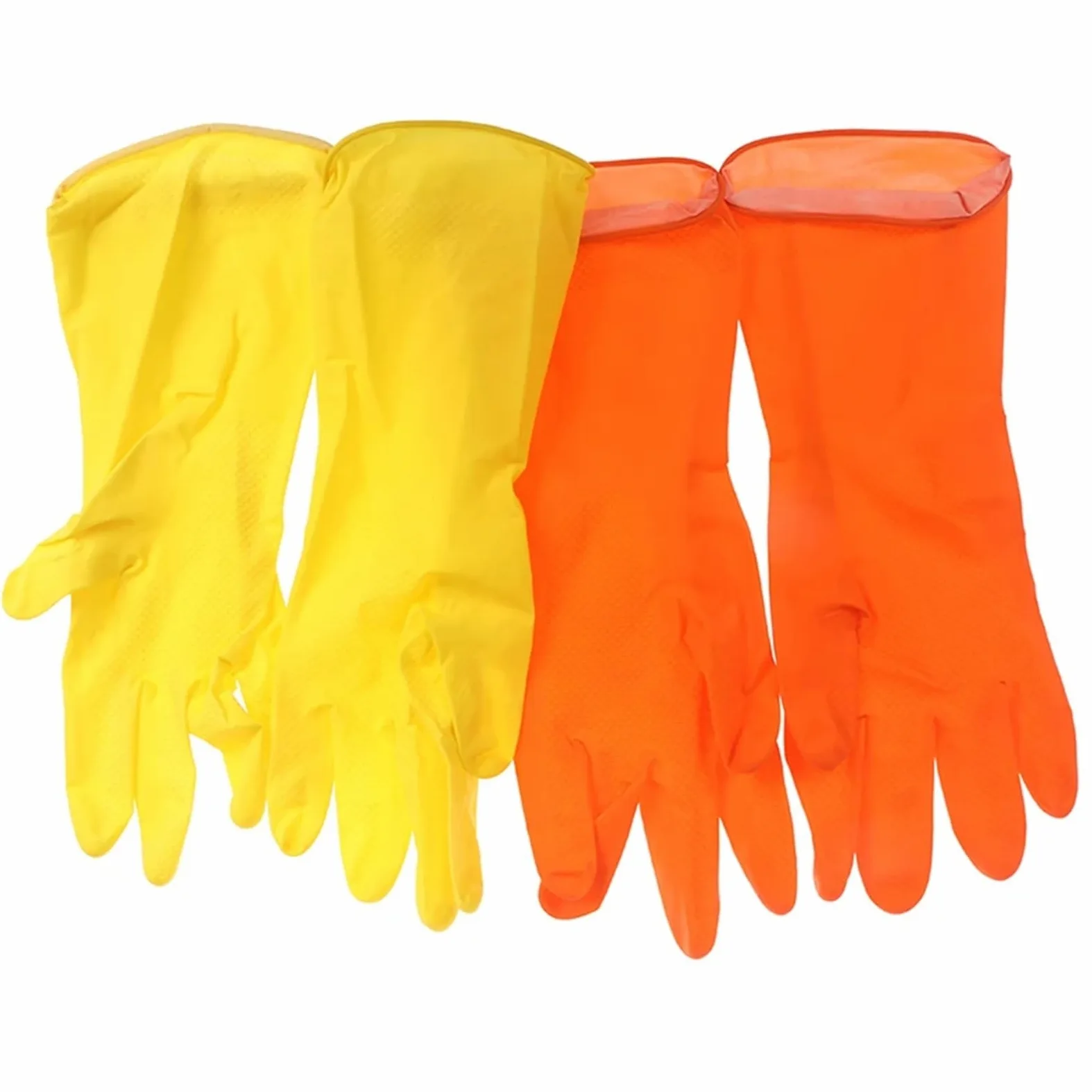 Guanti per la pulizia Guanti in gomma for lavare i piatti, guanti for le pulizie domestiche, guanti in gomma riutilizzabili, guanti da cucina a maniche lunghe(Orange)