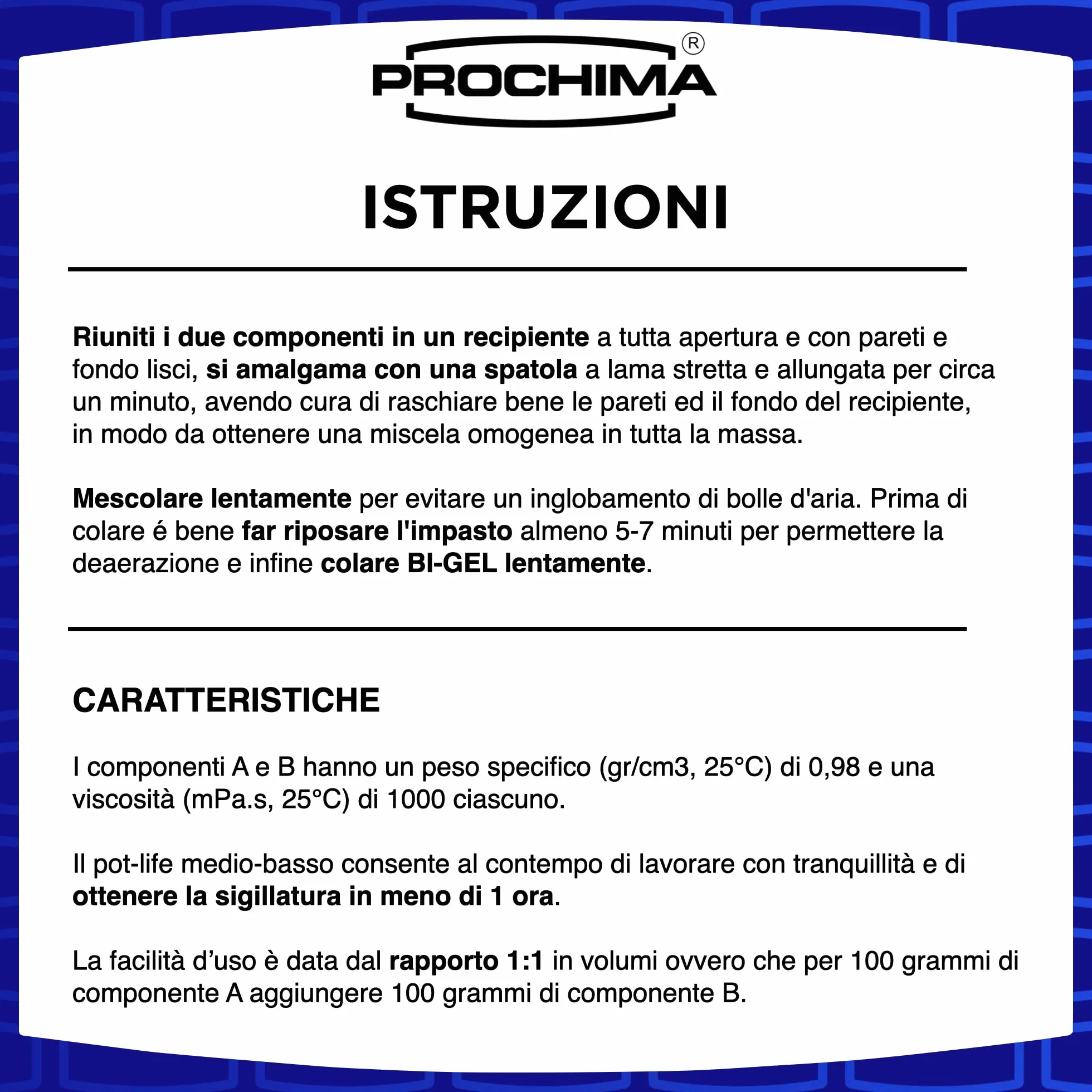 Prochima BI-GEL Gel Siliconico Bicomponente 1 kg
