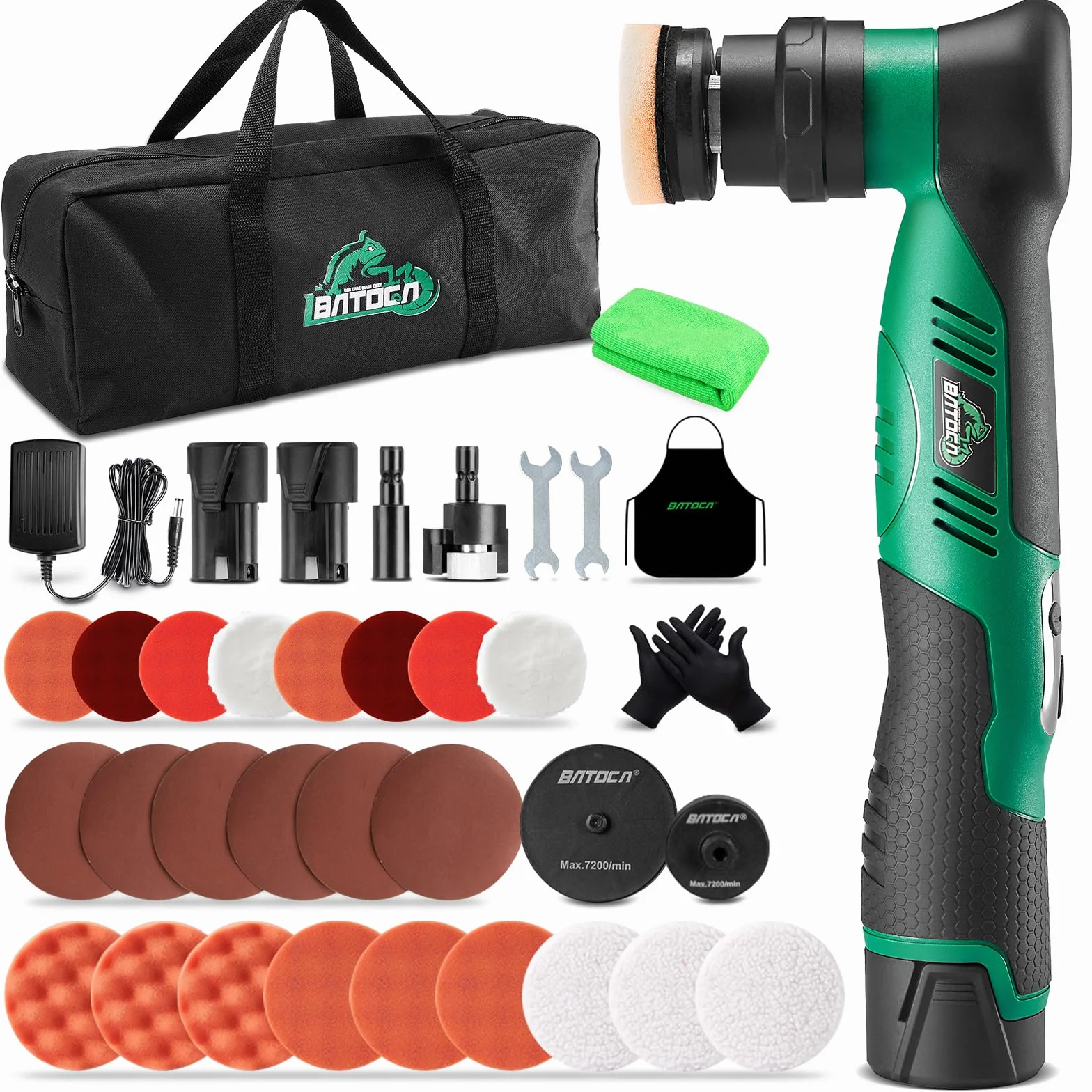 BATOCA S5 Mini Lucidatrice a Batteria 12V 2000-5500RPM Set per Dettagli Cura della Vernice DA&RO