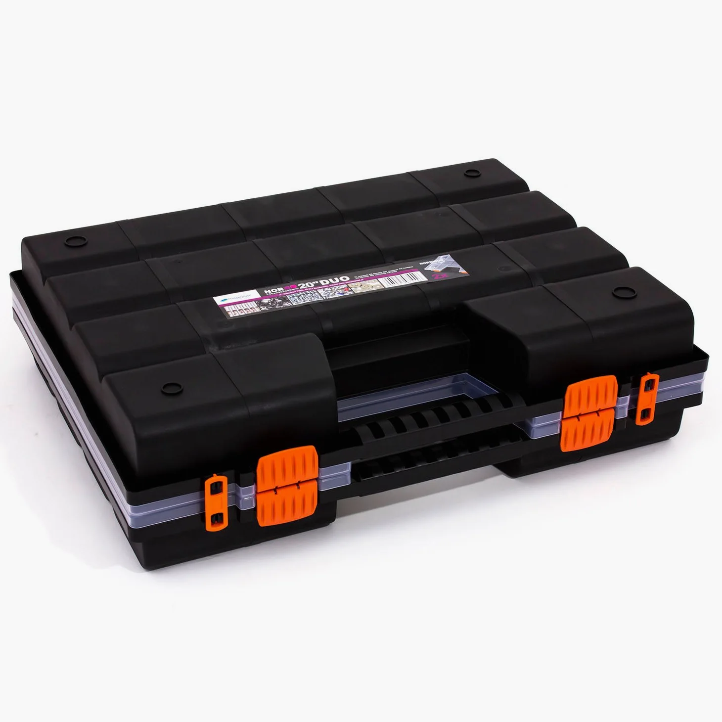 Scatola organizer doppia NOR 20" DUO con pareti rimovibili e 36 scomparti, 8 misure