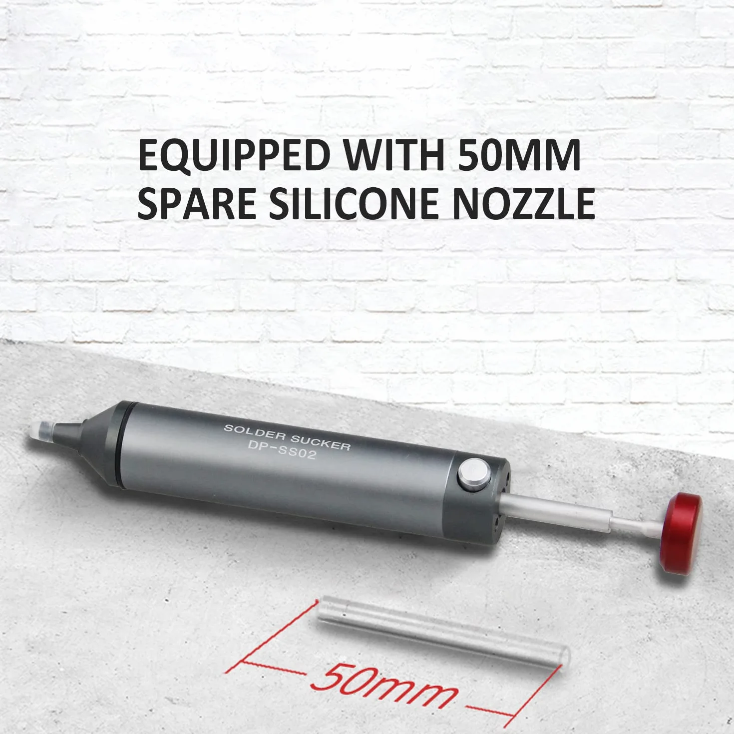 Pompa dissaldante con ugello in silicone resistente alle alte temperature, alloggiamento in alluminio, potente aspirazione, accessorio per saldatore