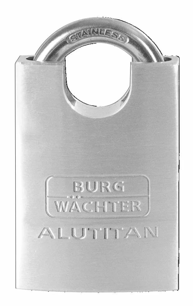 BURG-WÄCHTER Lucchetto, 2 Chiavi, Spess. Arco 8 mm, Corpo in Alluminio Massiccio, Meccanismo Interno Antiruggine, Doppia Chiusura, Alutitan 770 CS 50
