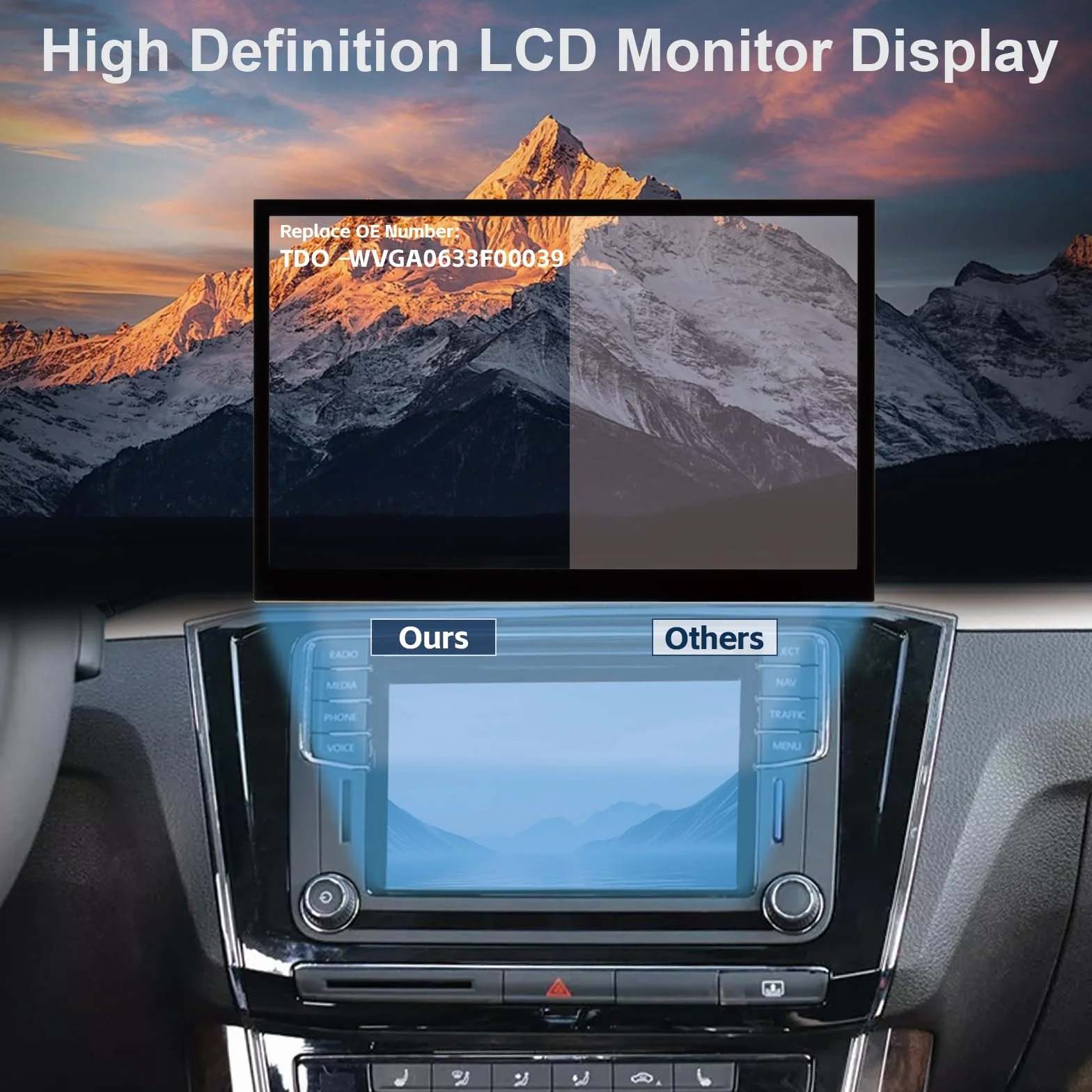 Touch Screen per VW Golf 6R Polo Tiguan CC MIB STD2 200 682 682G Autoradio Digitazer TDO-WVGA0633F00039 TDO-WVGA0633F00036 40 Pin 6.5" Touchscreen Pannello Vetro (Nero, non LCD Display)