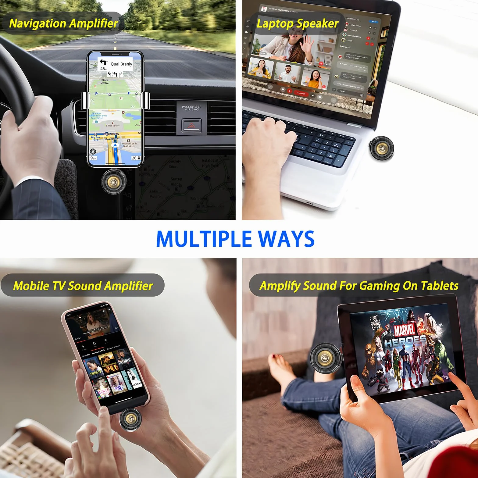 Mini Altoparlante Portatile Universale, Tipo C Plug-in Altoparlante del Telefono Cellulare, Casse Portatili Line-In Audio HD Senza Perdite Connetti Istantaneo Trasparente Nero