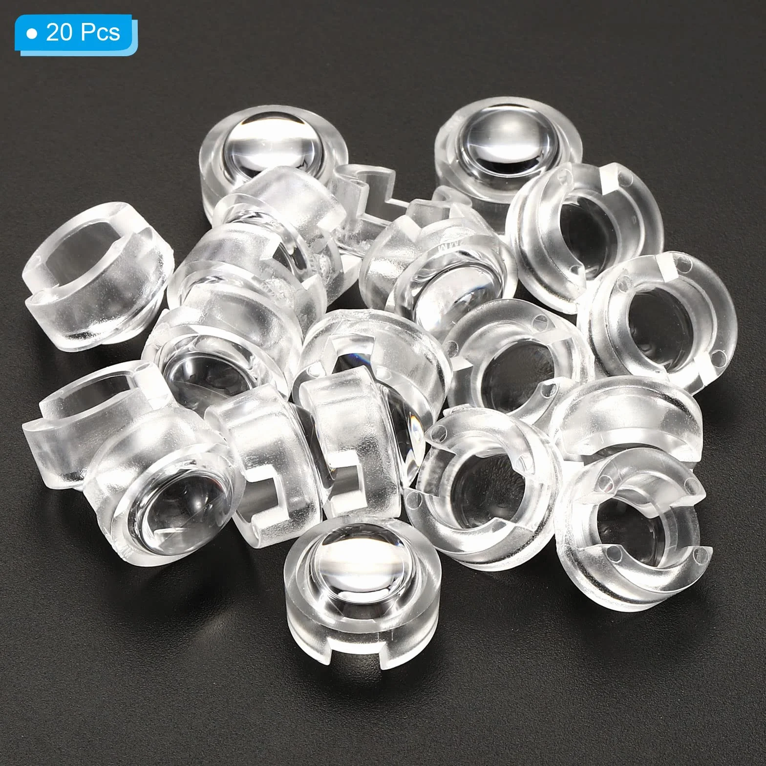 PATIKIL 13mm LED Convesso Lente, 20pz 30 Gradi Fascio Angolo Acrilico LED Ottico Convesso Condensatore Obiettivo per 1W 3W LED Lampada Perline Infrarossi Fotocamere, Trasparenti
