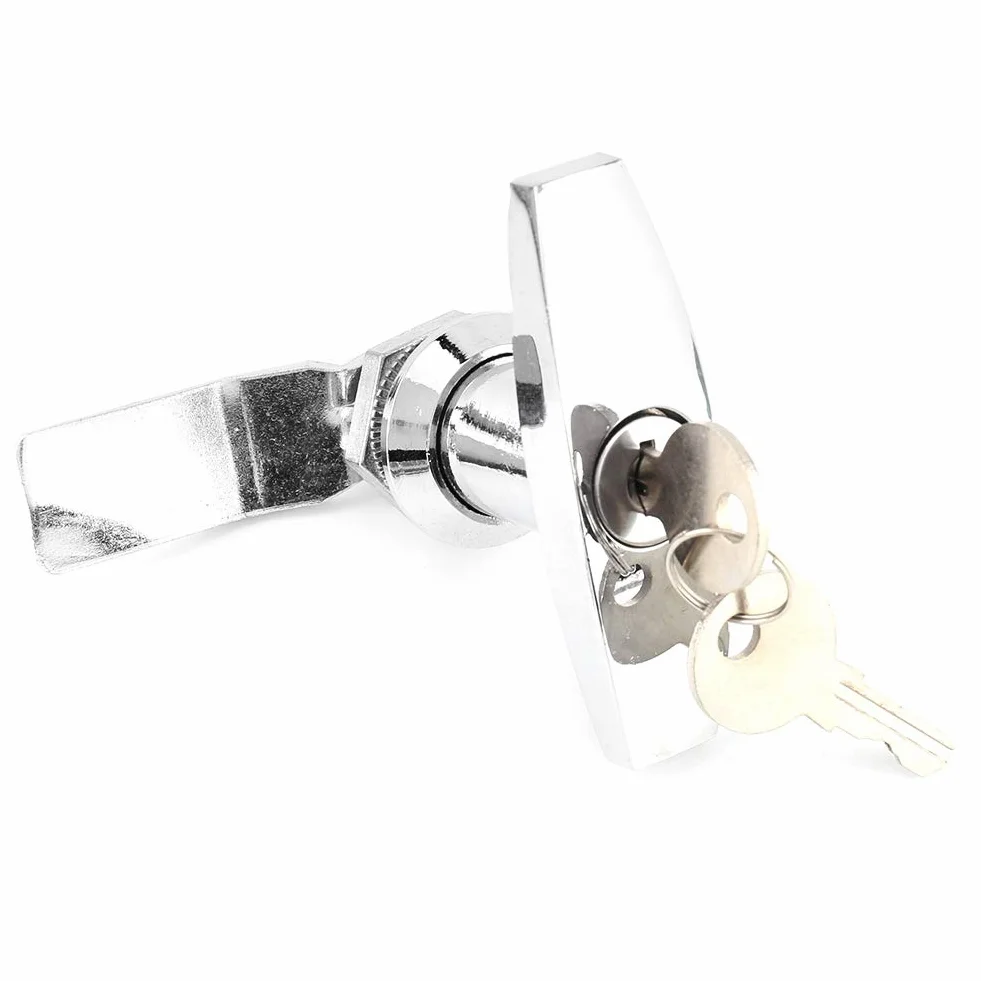 Kit di bloccaggio per maniglia a T per porta di sconto - Fissaggio posteriore Cassetta degli attrezzi di bloccaggio della maniglia a T Serratura per porta del garage con chiavi per tenda da caravan