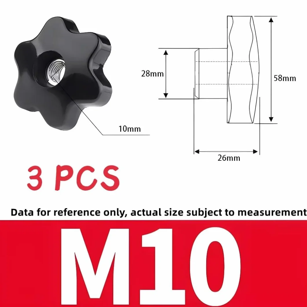 Dadi a Stella M10 Bloccaggio Pomello 3 Pezzi