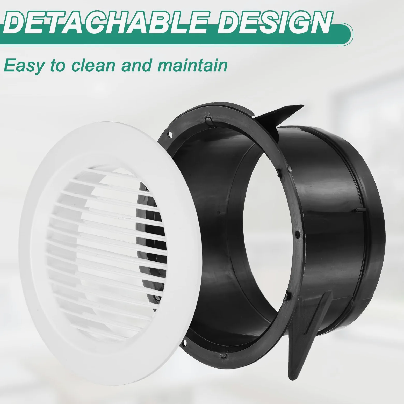 QUARKZMAN Soffit Vent 200mm ABS Rotondo Griglia Di Sfiato Soffitto Con Persiane Diffusore Per Casa Bagno Ufficio Cucina Sistema Di Ventilazione