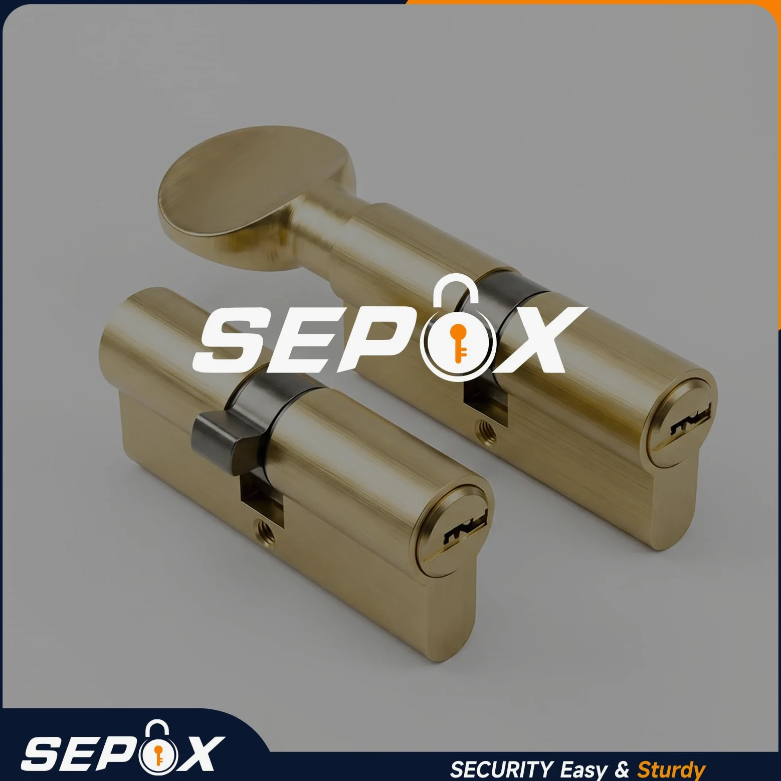 SEPOX Cilindro europeo per porta, 3 cilindri euro e 1 giro a pollice, in ottone, 60 mm, con stesse chiavi, ad alta sicurezza, chiave al computer