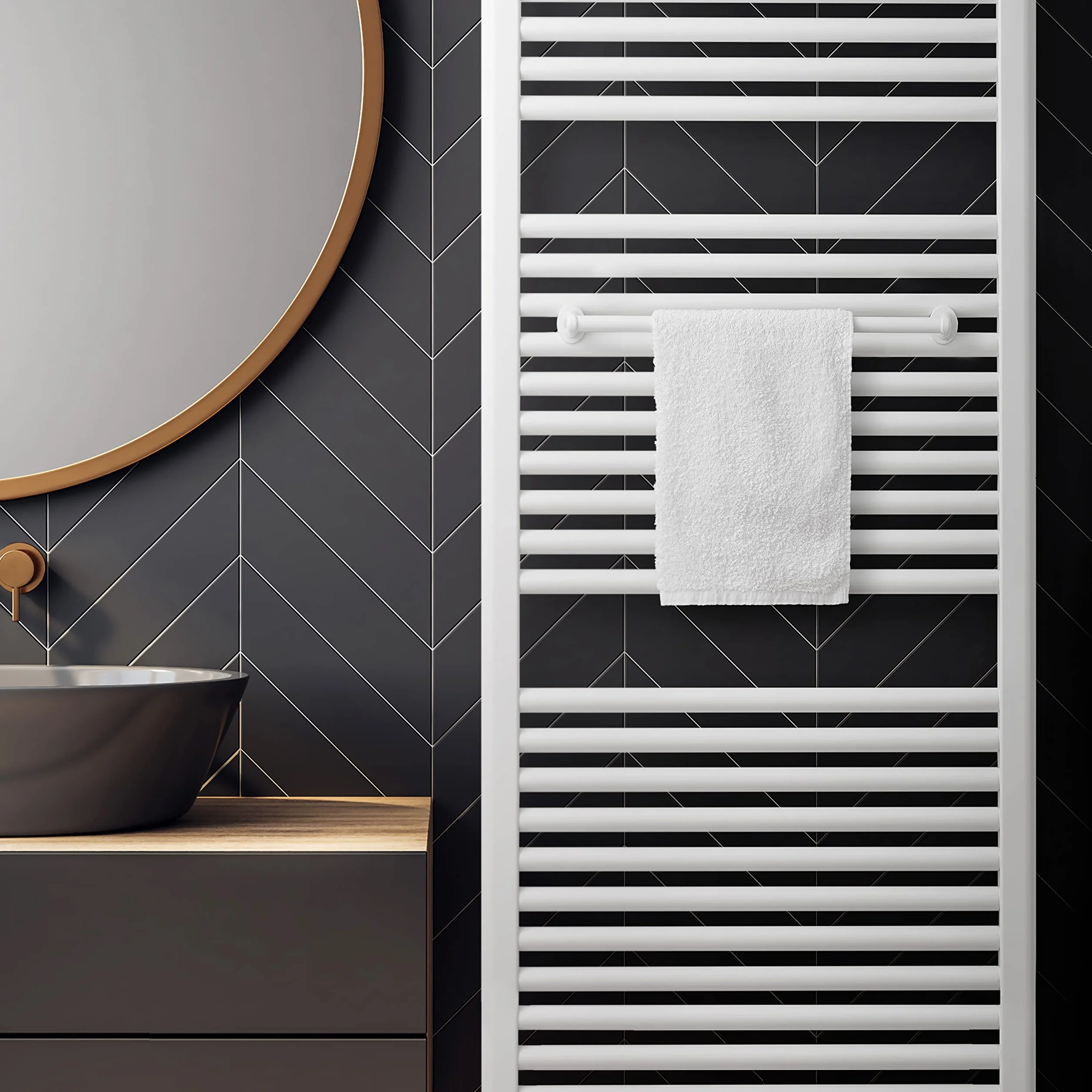 Porta Asciugamani Bagno per Termosifone Scaldasalviette Autoavvitante Senza Fori Bianco
