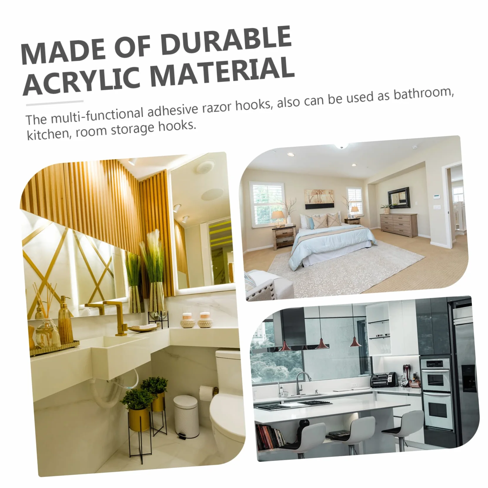 Housoutil 16pezzi Gancio Adesivo Multifunzionale Per Bagno e Cucina Da Ottimizza Lo Spazio Verticale Per Asciugamani e Accessori Design Elegante e Resistente