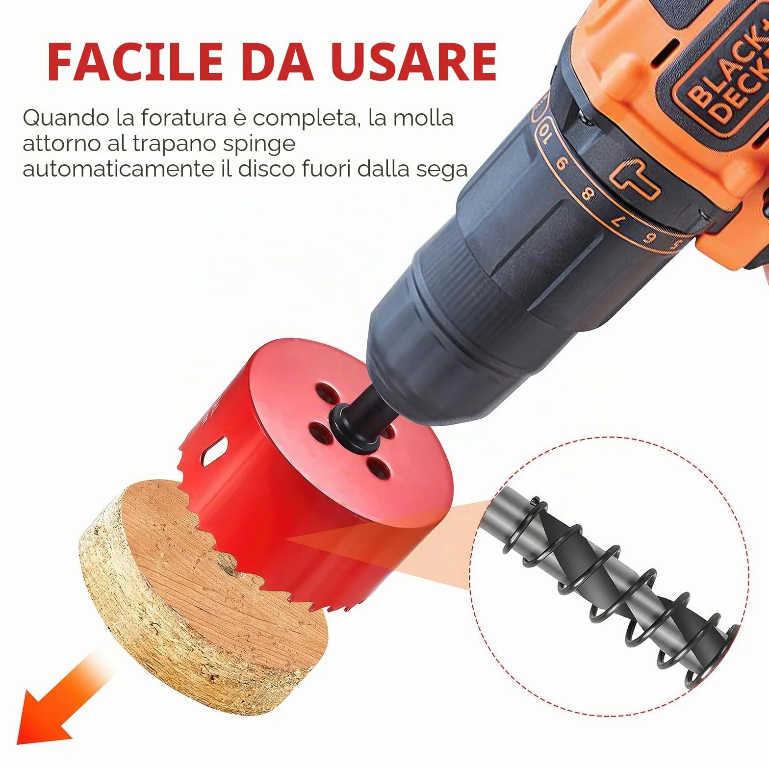 Sega a tazza bimetallica HSS M42 68 mm per legno cartongesso plastica