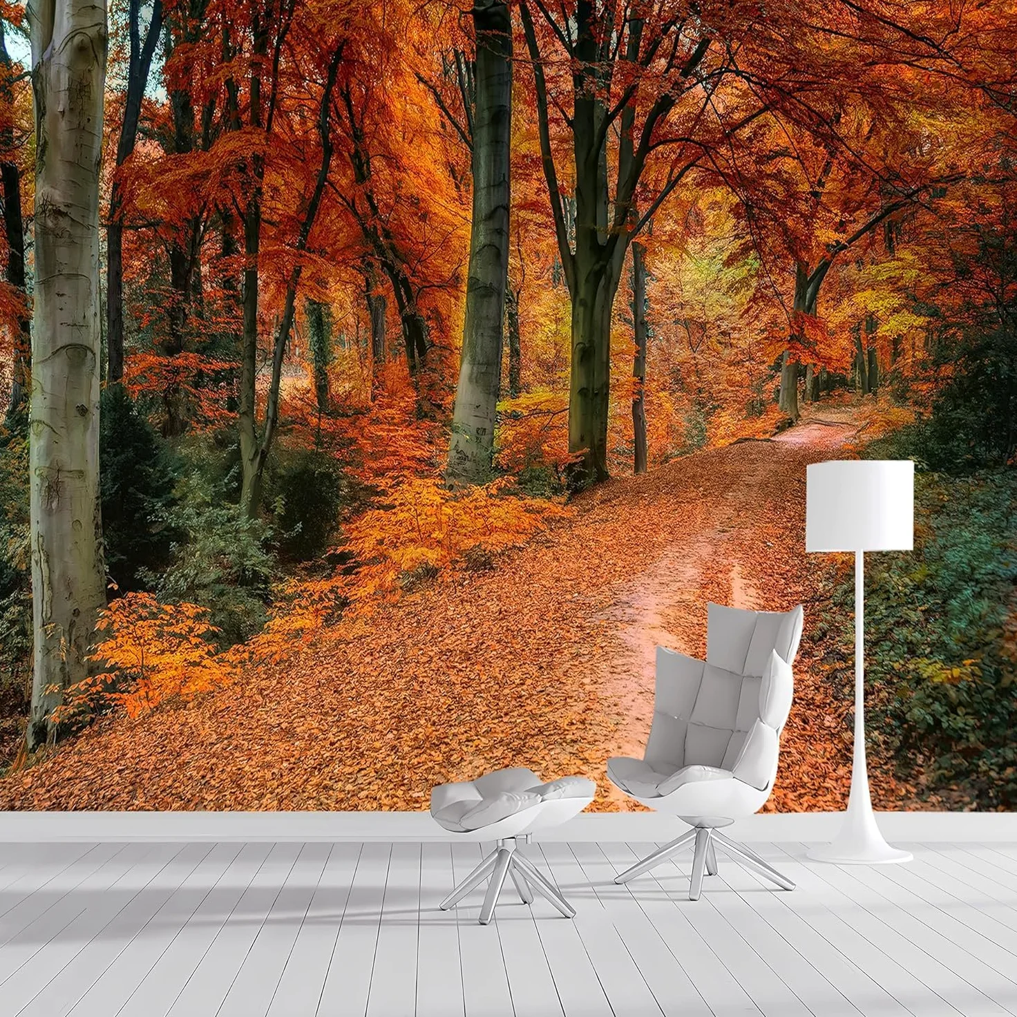 Carta da Parati Foresta 250x175 cm Fotomurale da Parete Paesaggio Autunnale Carta Parati Adesiva Muro 3D Poster Giganti da Parete Camera da Letto Soggiorno A-1516