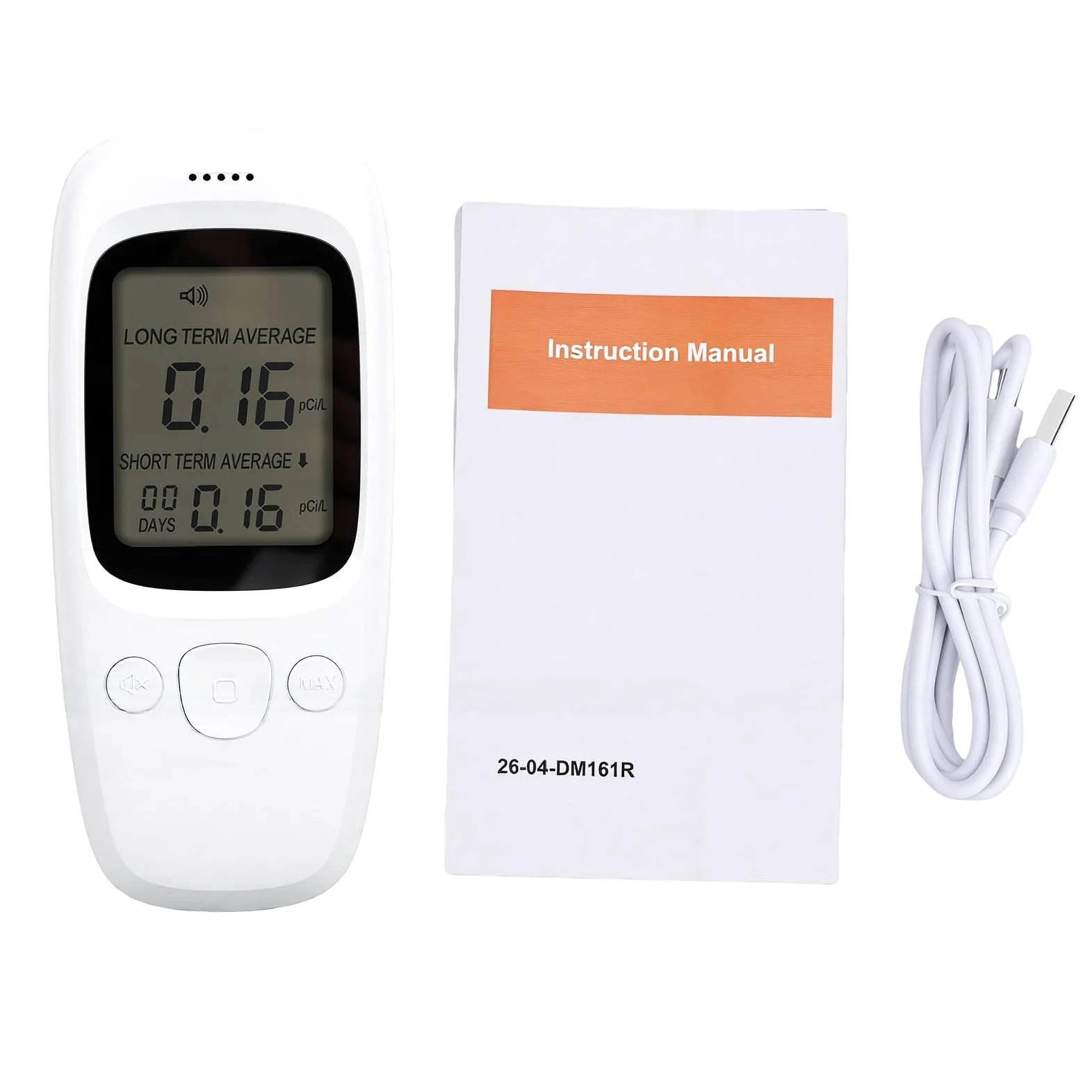 GOWENIC Rilevatore di Radon Portatile 0-270pCi/L Monitor Digitale del Livello di Radon per Casa, Seminterrato, Ufficio, Tester di Gas Ad Alta Precisione con Display LCD, Test a Doppia modalità,