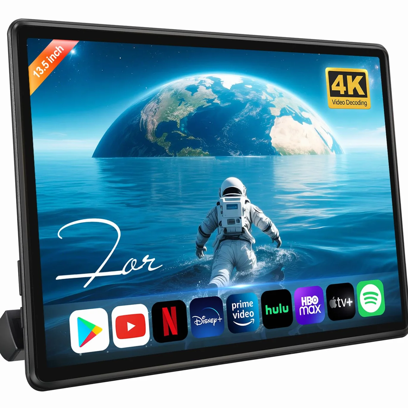 Monitor poggiatesta auto da 13,5 pollici, TV portatile per sedile posteriore, sistema di intrattenimento per sedili posteriori, mirroring wireless, riproduzione video 4K, TV per poggiatesta auto e