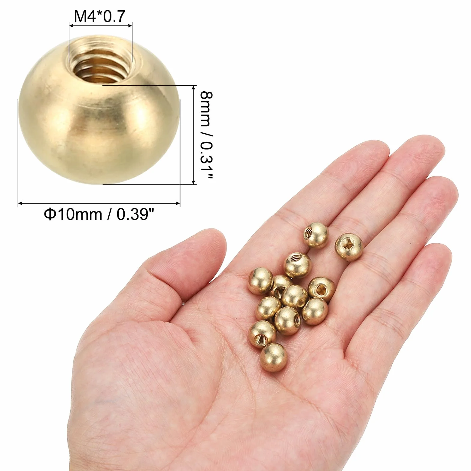 PATIKIL Dado Cieco M4x10mm 30Pz Copri-Dado Bulloni Ottone Dadi a Cappuccio Filettatura Viti Decorazione Lampade Mobili