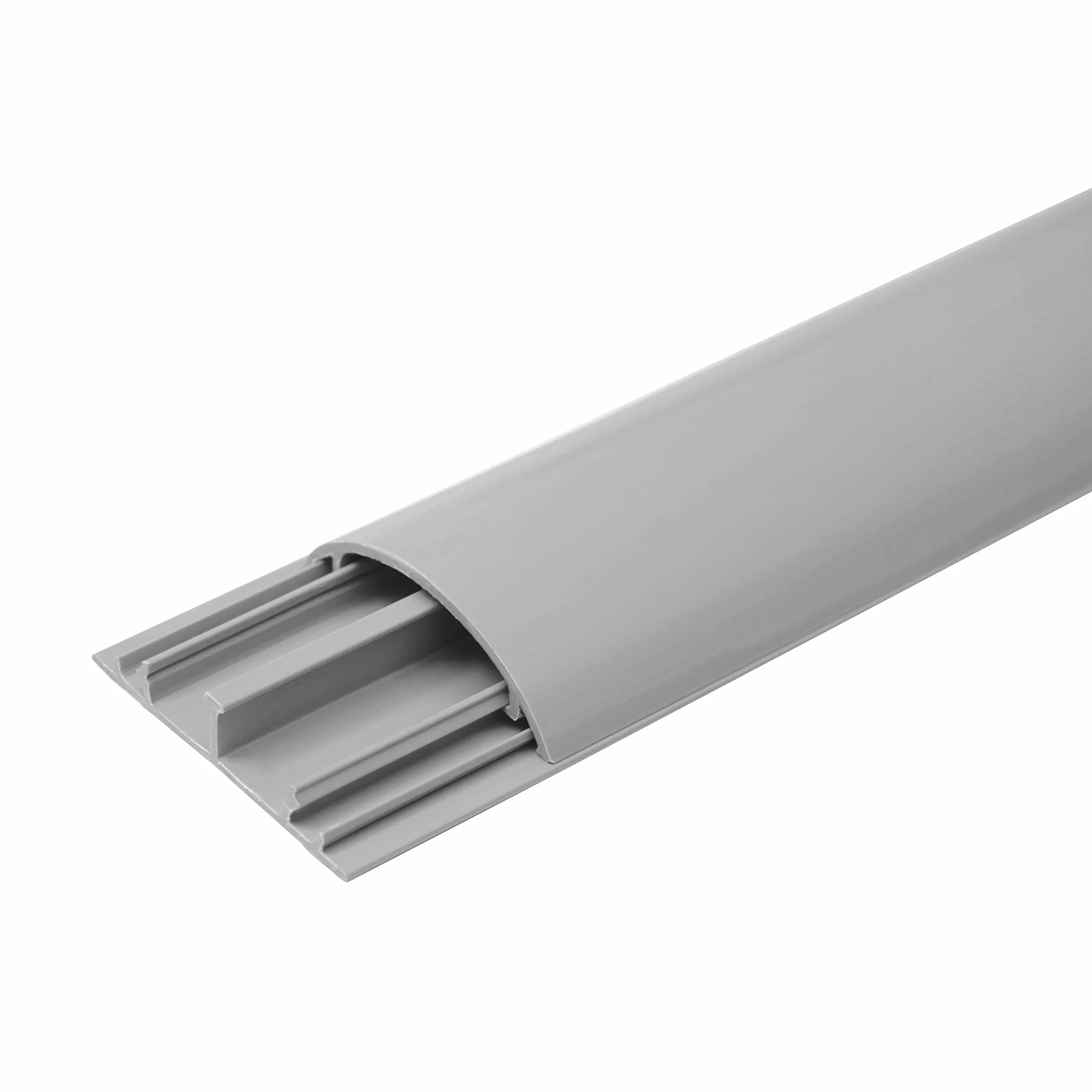 Electraline 60776 Passacavi | Canalina Passacavi | Tubo Passacavi | Canalina Copricavi | Canalina Passacavi Pavimento | 50 x 12 mm - 1 m Lunghezza, Colore Grigio
