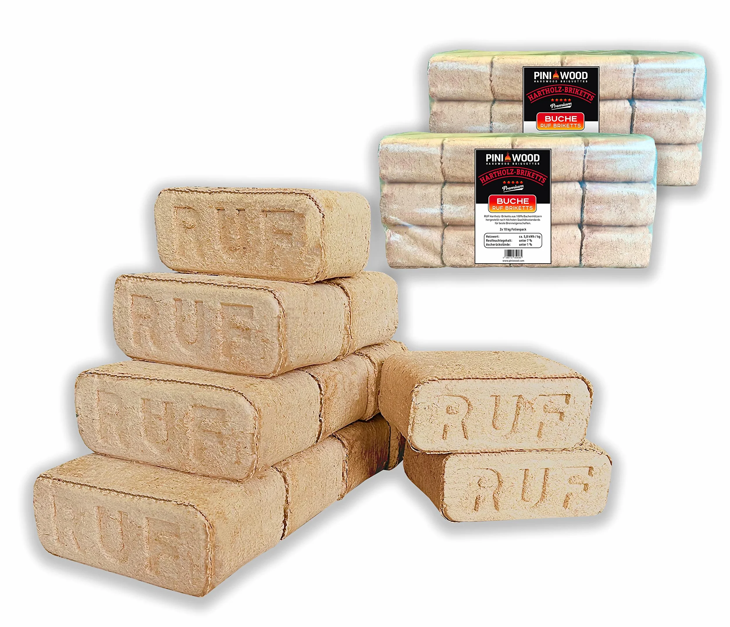 PINI Mattonelle di legno faggio RUF 20 kg
