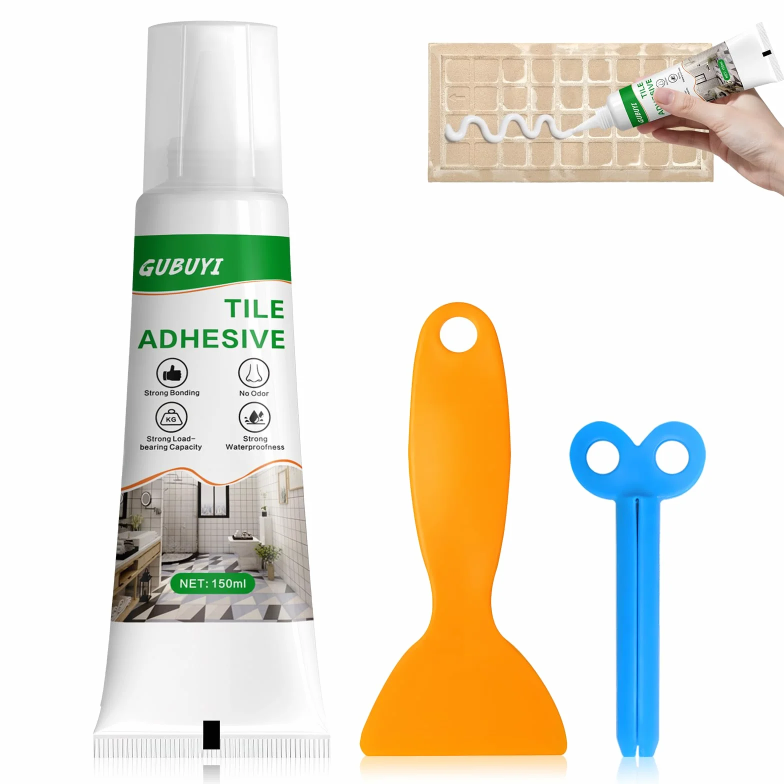 Colla per Piastrelle 150ml Pasta Bagno Esterno Interno Sigillante Riparazione Crepe Giunti