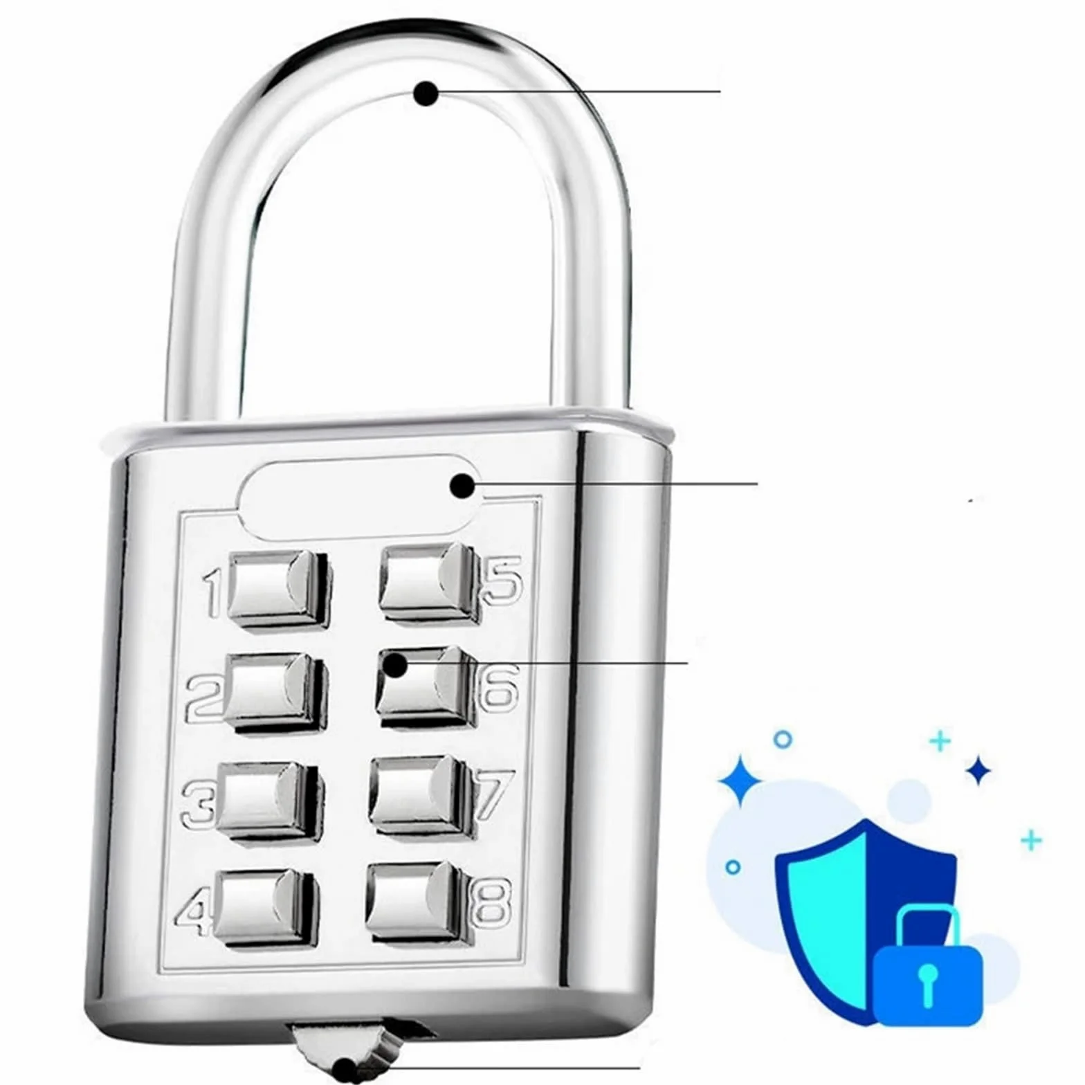 Lucchetto a combinazione Lucchetto a combinazione con codice password a 8 cifre Valigia in lega di zinco for bagaglio Codice da viaggio Smart Lock chiave Blocco antifurto(10 PCS WHITE)