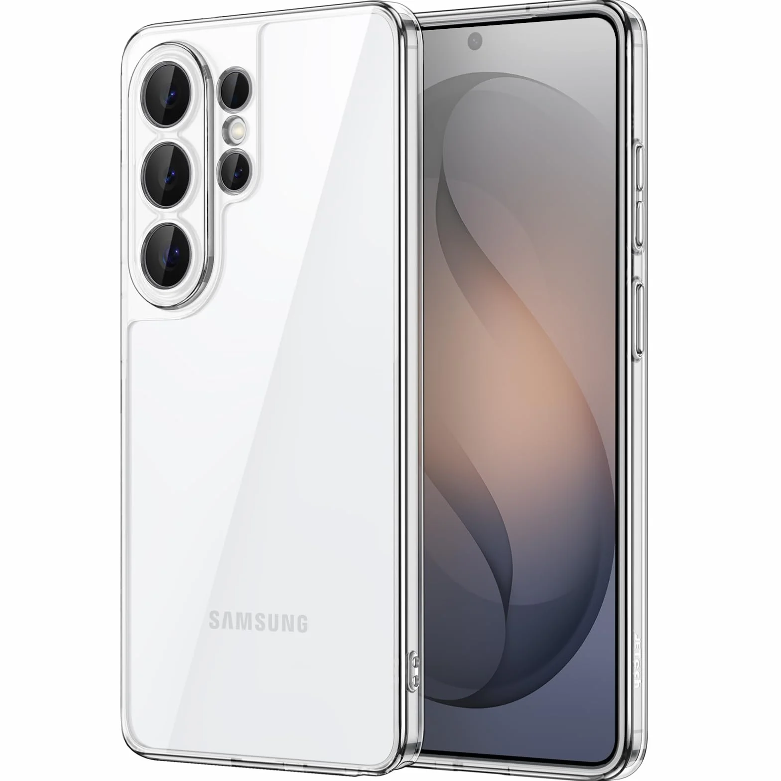 JETech Cover per Samsung Galaxy S26 Ultra, Protezione Completa dell'Obiettivo della Fotocamera, Anti Ingiallimento Paraurti Custodia con Antiurto, Retro in PC Rigido Antigraffio (Trasparente)