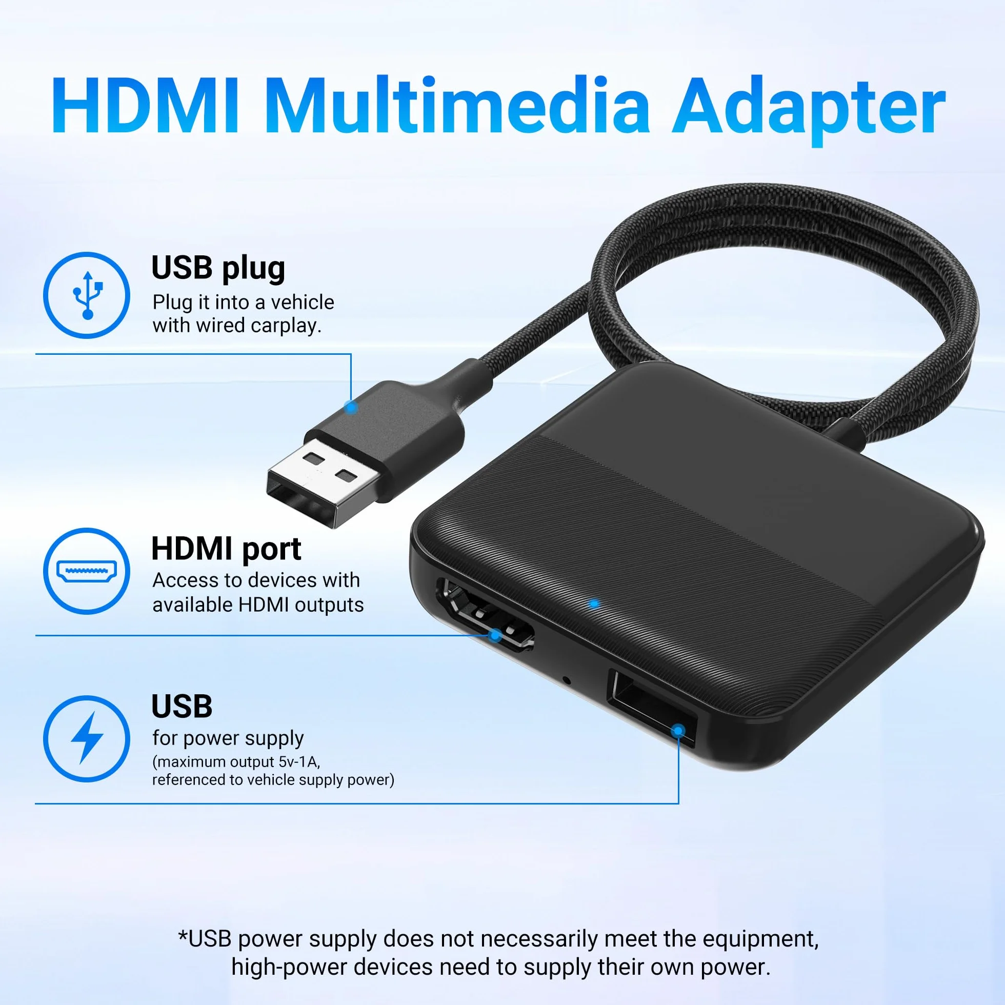 Car TV Mate Pro-Fire TV Stick Convertitore HDMI & Wireless CarPlay Android Auto Adapter Stall Rapido, Nessuna Latenza, Convertitore Porta USB per OEM Factory Carplay Plug & Play