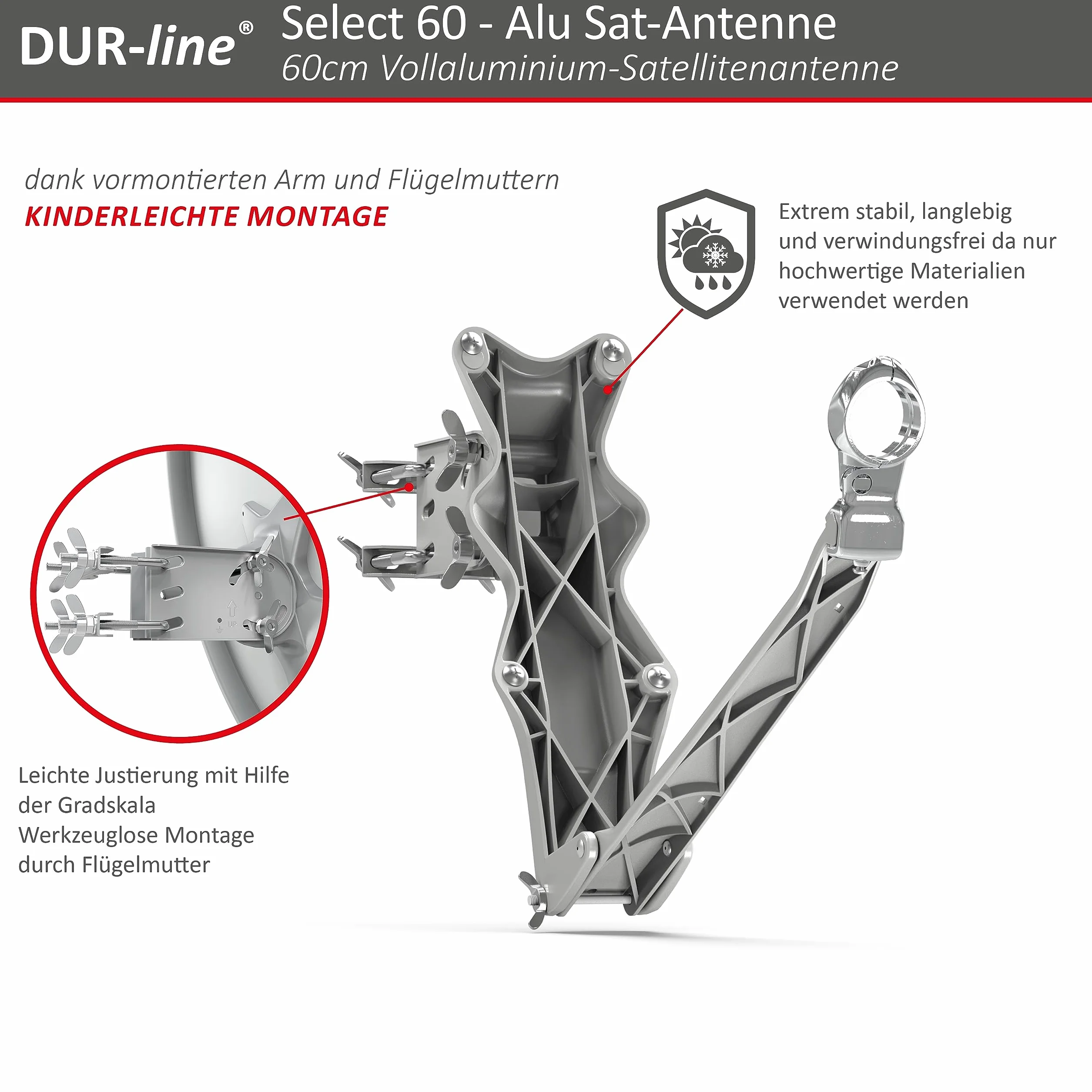 DUR-line Select 60/65 - Set di antenne satellitari [LNB, interruttore]