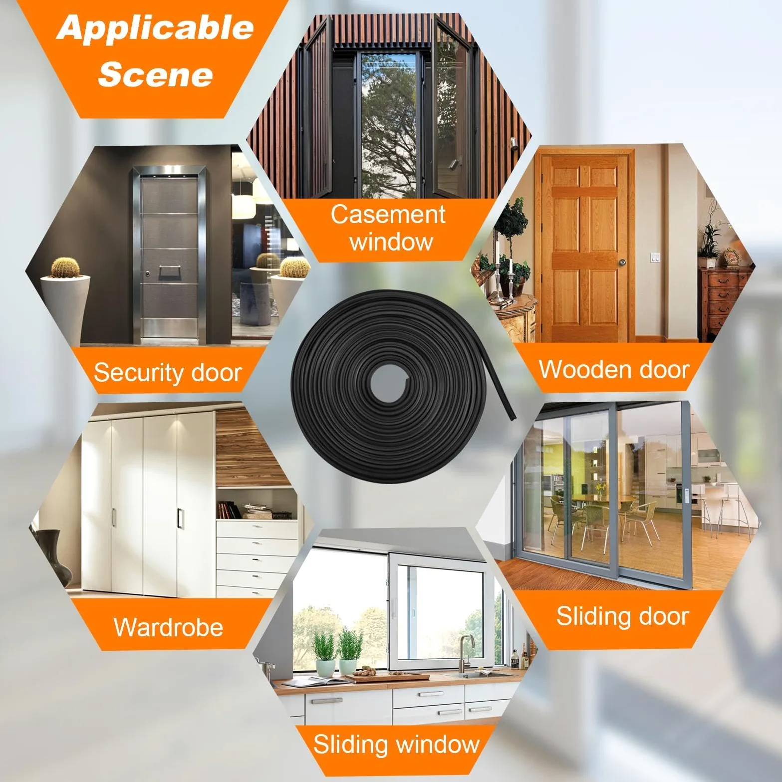 Nastro Paraspifferi Porta Striscia Sigillante In Silicone Fessure Porta | Adesivo Forte Nastro Isolante per Finestre Pellicola Isolante Termica Clima Freddo Casa Hotel Bagno Camera da Cucina