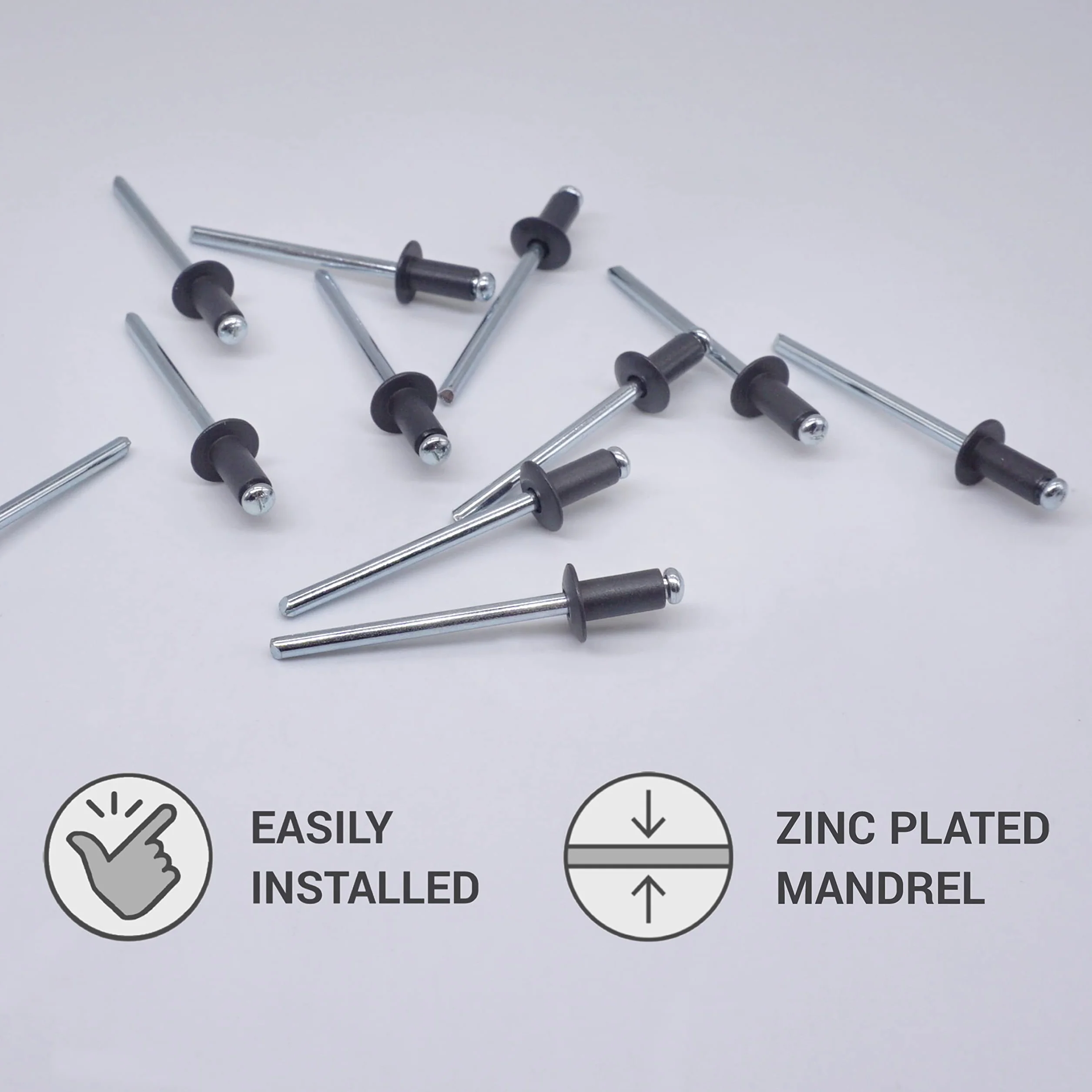 Rivetti ciechi verniciati 4,0 x 8 mm DIN 7337 testa sferica alluminio acciaio 500 pezzi Grigio Antracite RAL 7016