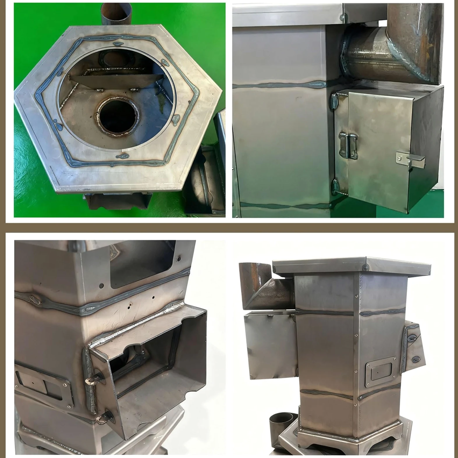 Stufa A Pellet Forno Da Campeggio Stufa A Legna Con Forno Include Canna Fumaria Da 200 Cm E Due Finestre Di Ispezione Design Completamente Saldato